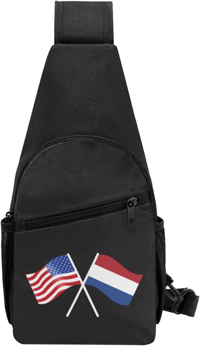 GERRIT American And Netherlands Flag Chest Pack Leisure Shoulder Crossbody Chest Bag