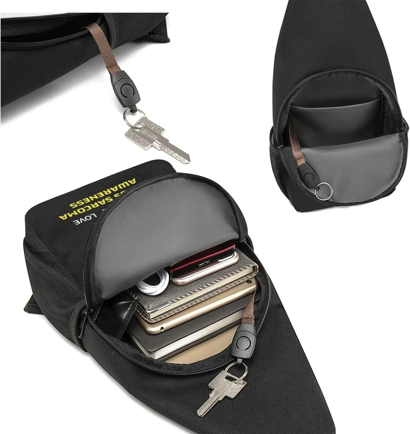 GERRIT Ewings Sarcoma Awareness Chest Pack Leisure Shoulder Crossbody Chest Bag