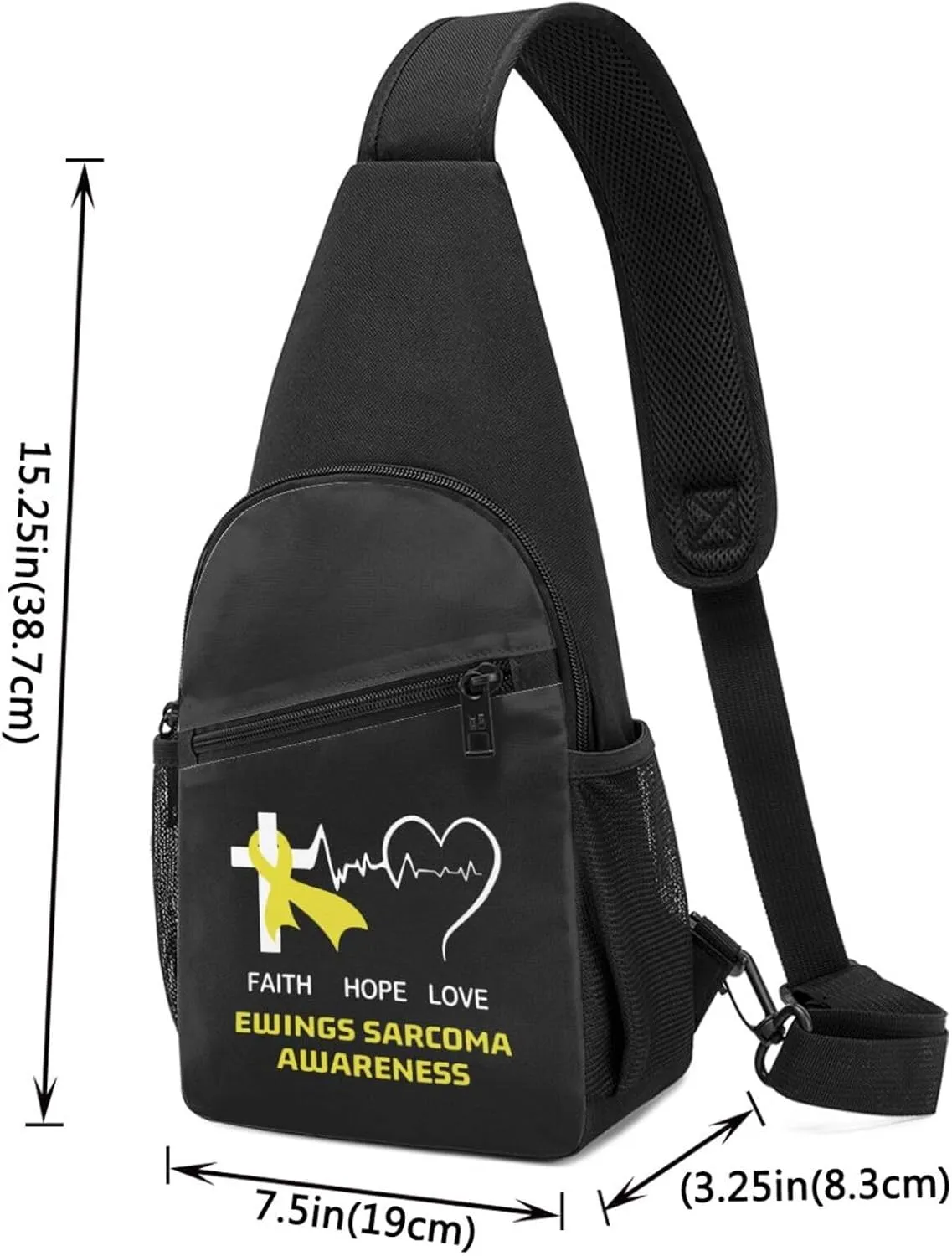 GERRIT Ewings Sarcoma Awareness Chest Pack Leisure Shoulder Crossbody Chest Bag