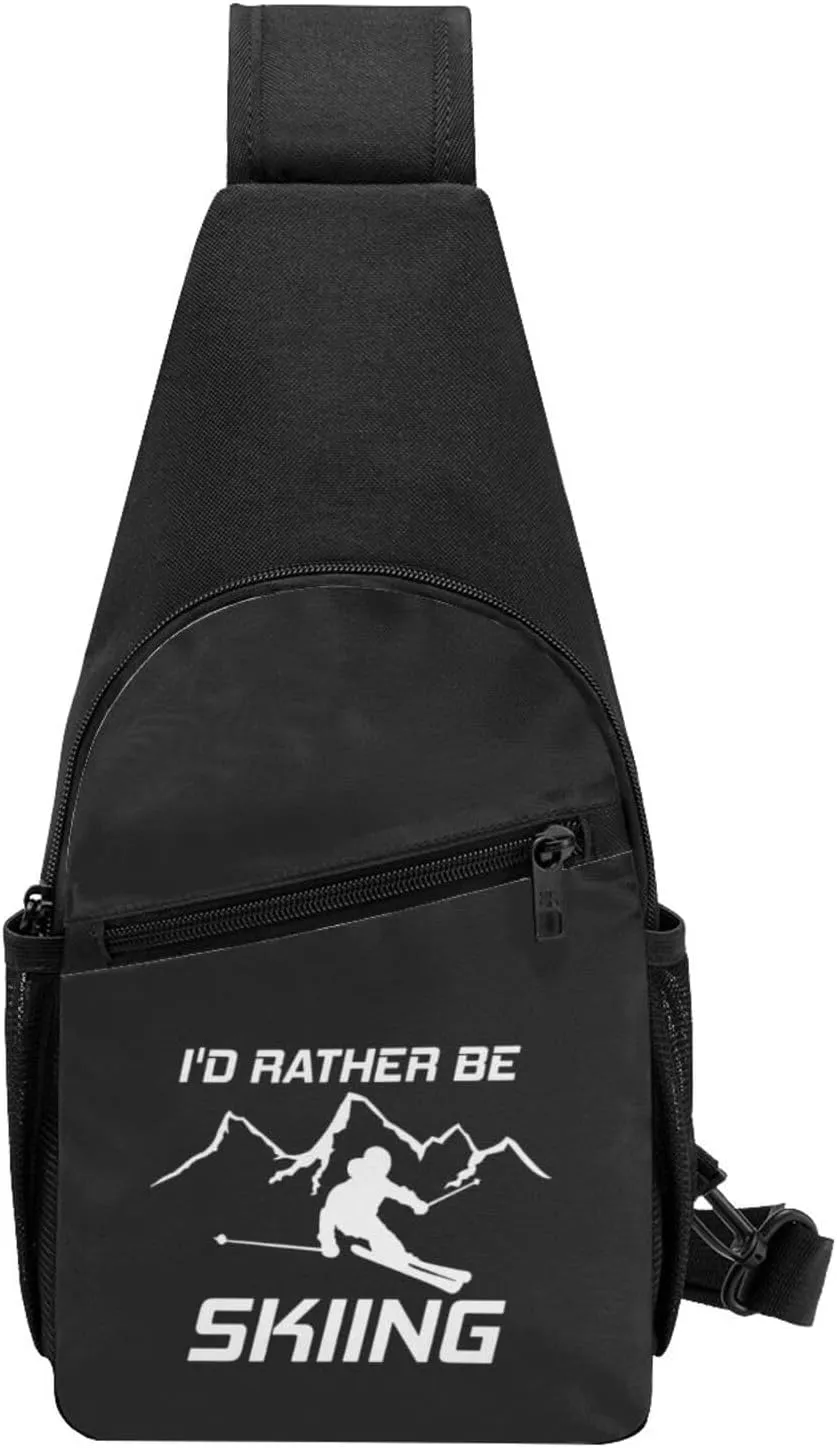 GERRIT I'D Rather Be Skiing Chest Pack Leisure Shoulder Crossbody Chest Bag
