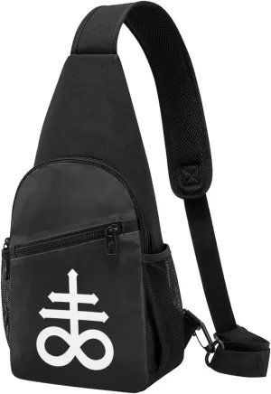 GeRRiT Leviathan Cross and Serpents Chest Pack Leisure Shoulder Crossbody Chest Bag, Black