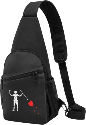 GERRIT Pirate Flag Blackbeard Chest Pack Leisure Shoulder Crossbody Chest Bag