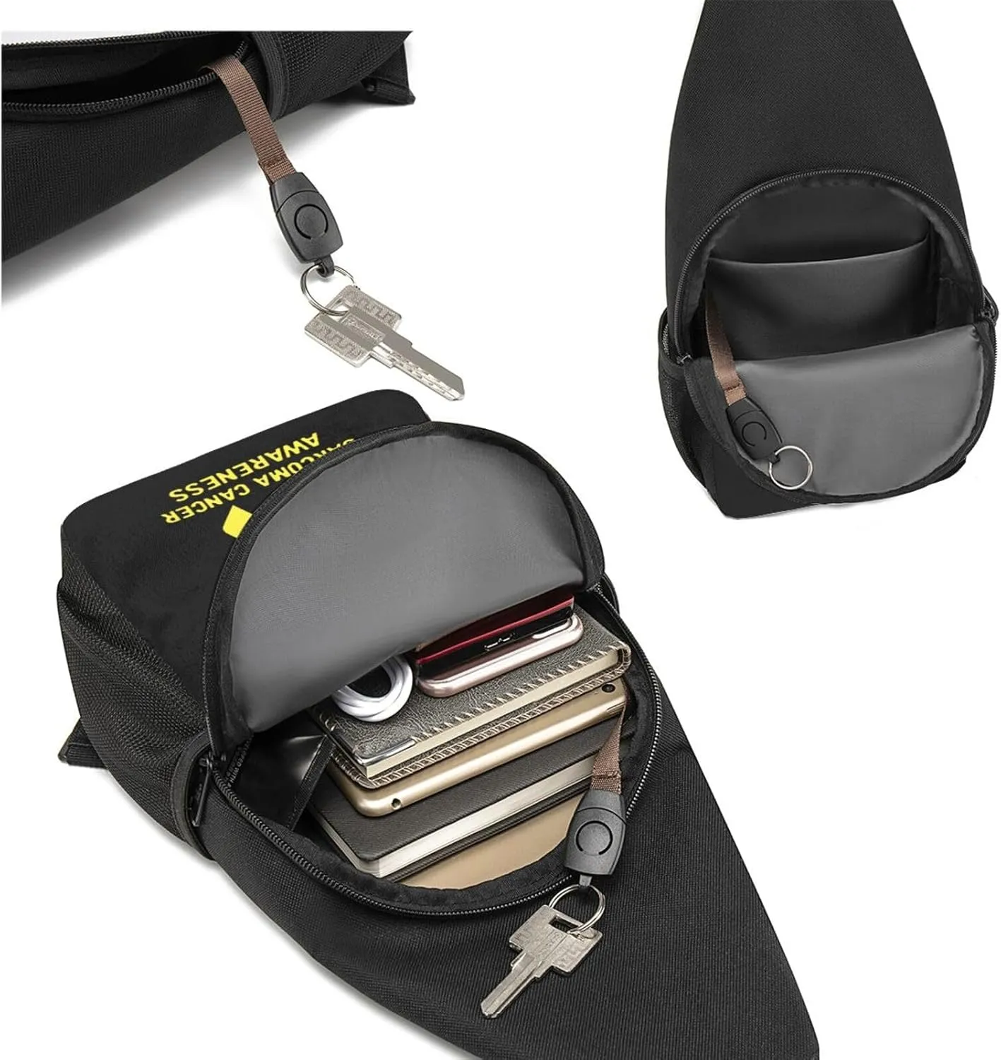 GERRIT Sarcoma Cancer Awareness Chest Pack Leisure Shoulder Crossbody Chest Bag