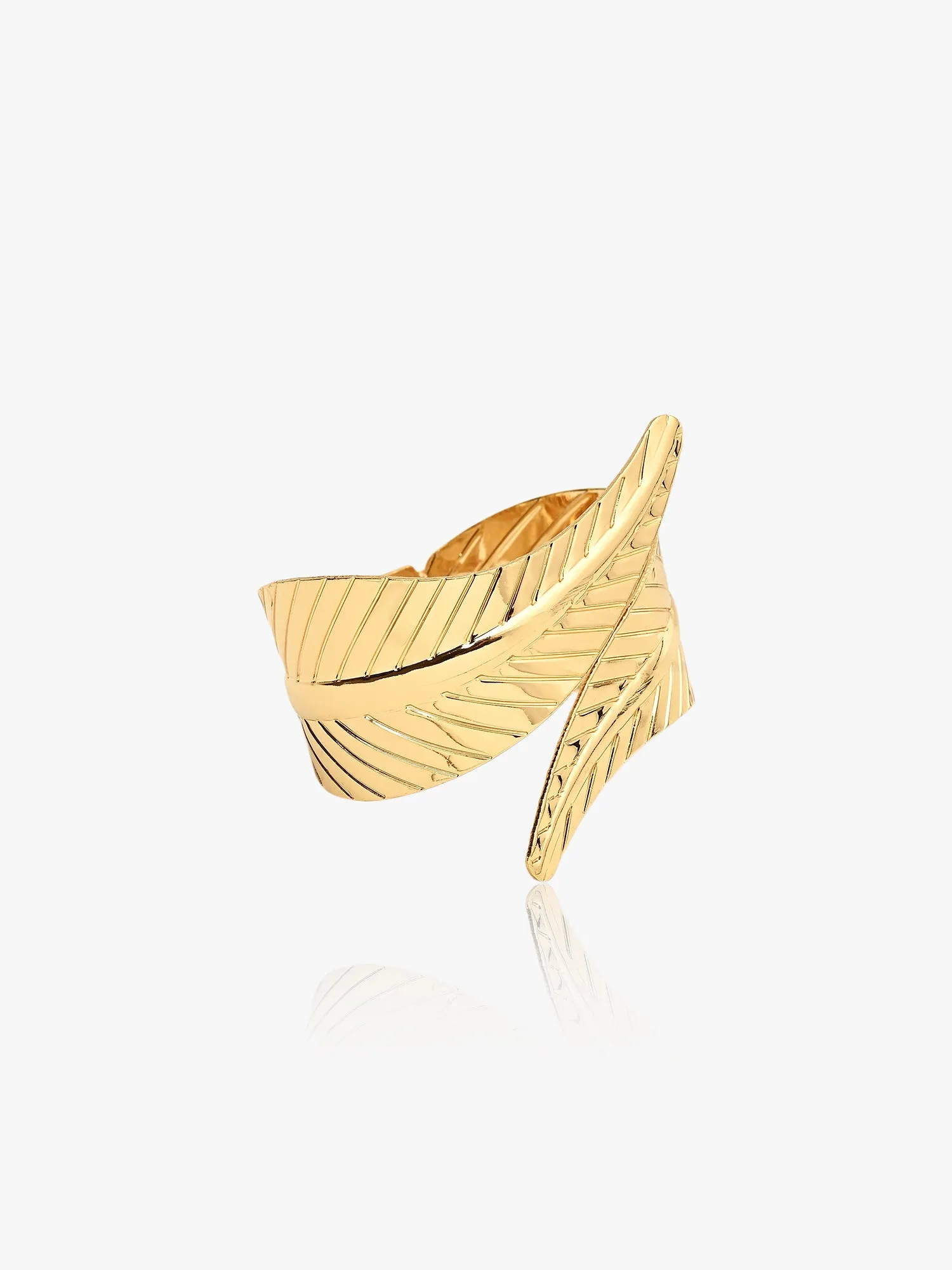 Glamorous Leaf Detail Bangle Bracelet