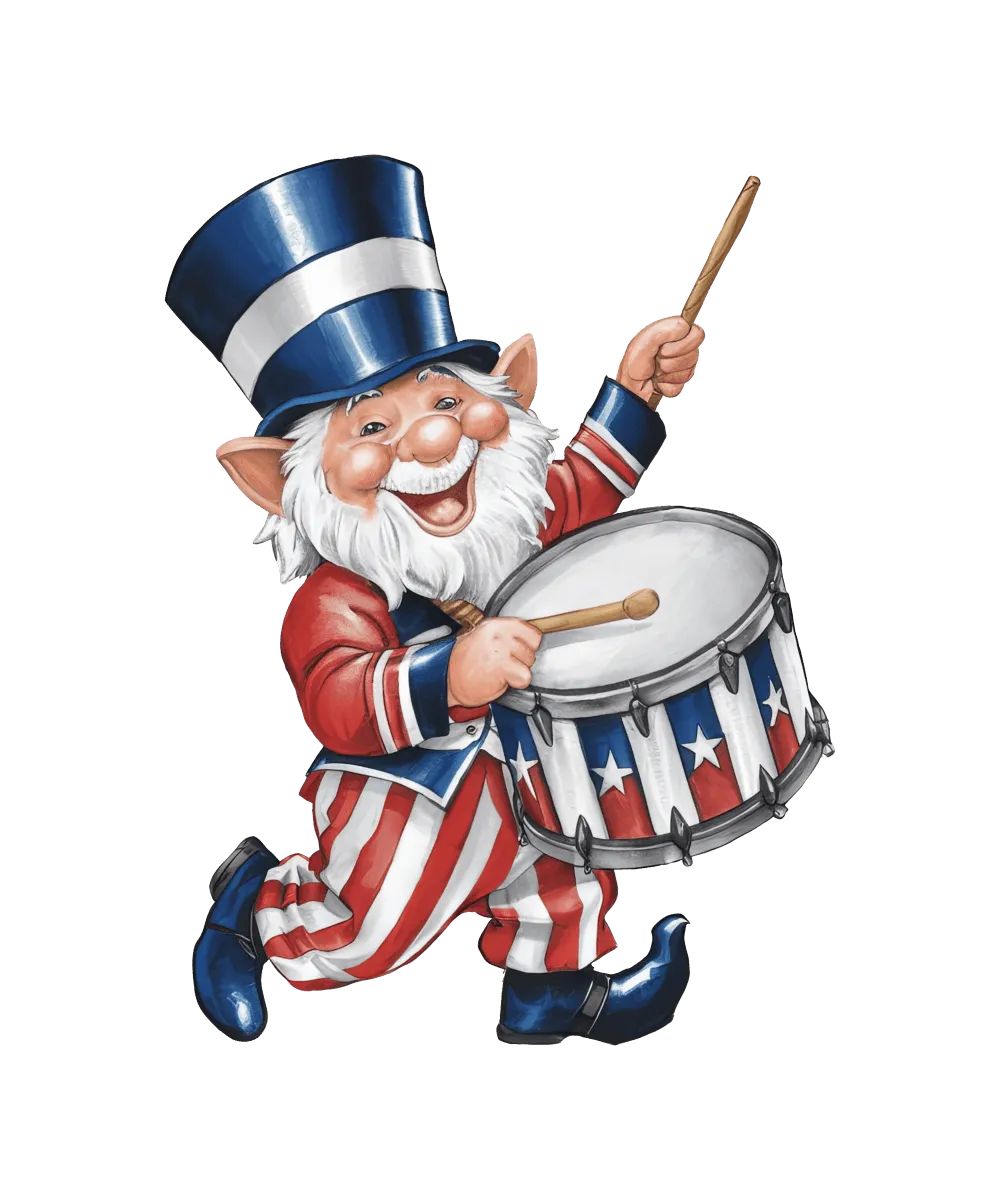 Gnome Celebrating the USA - Ready To Print DTF Transfers
