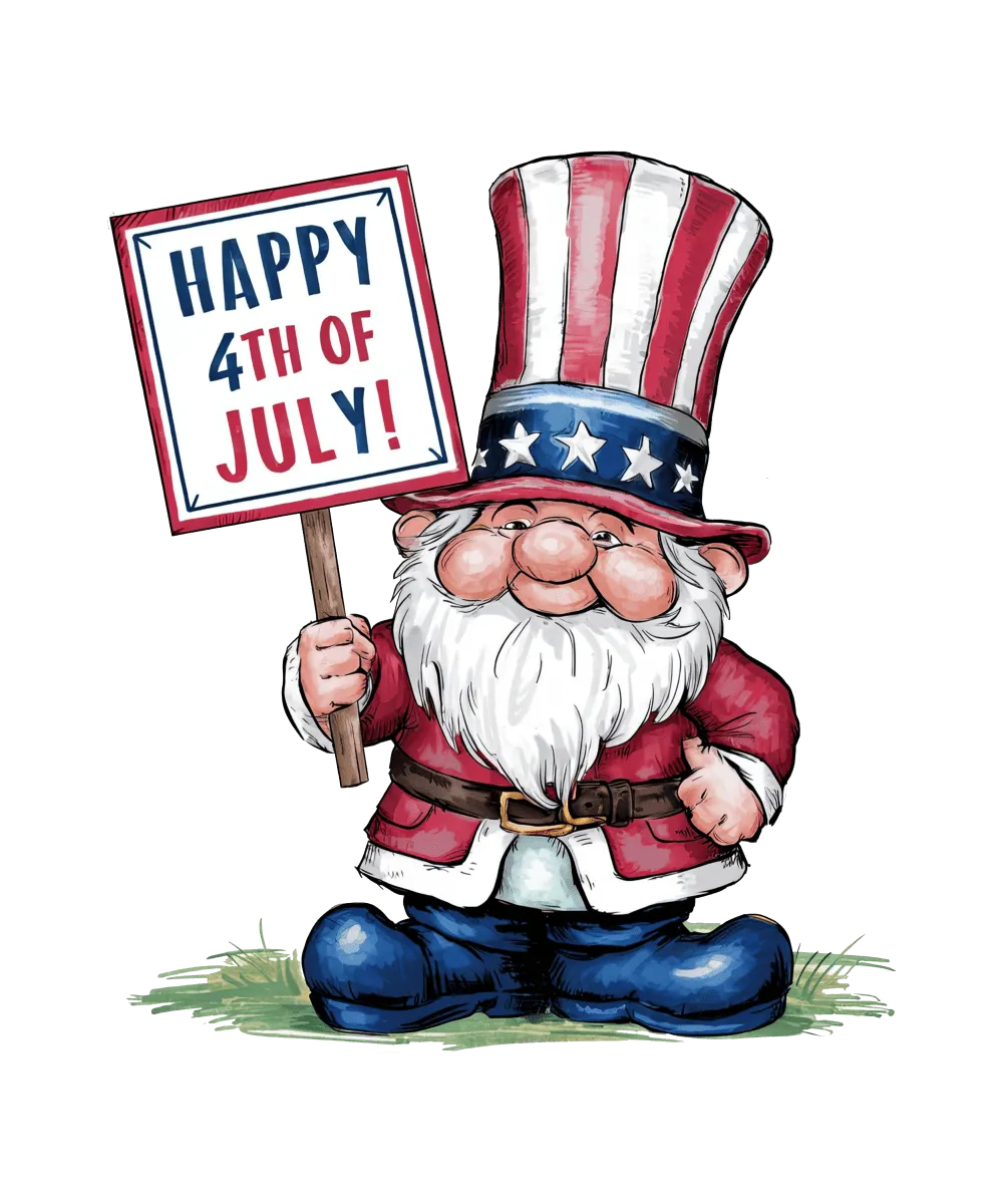 Gnome of Patriotic Pride - Ready To Print DTF Transfers