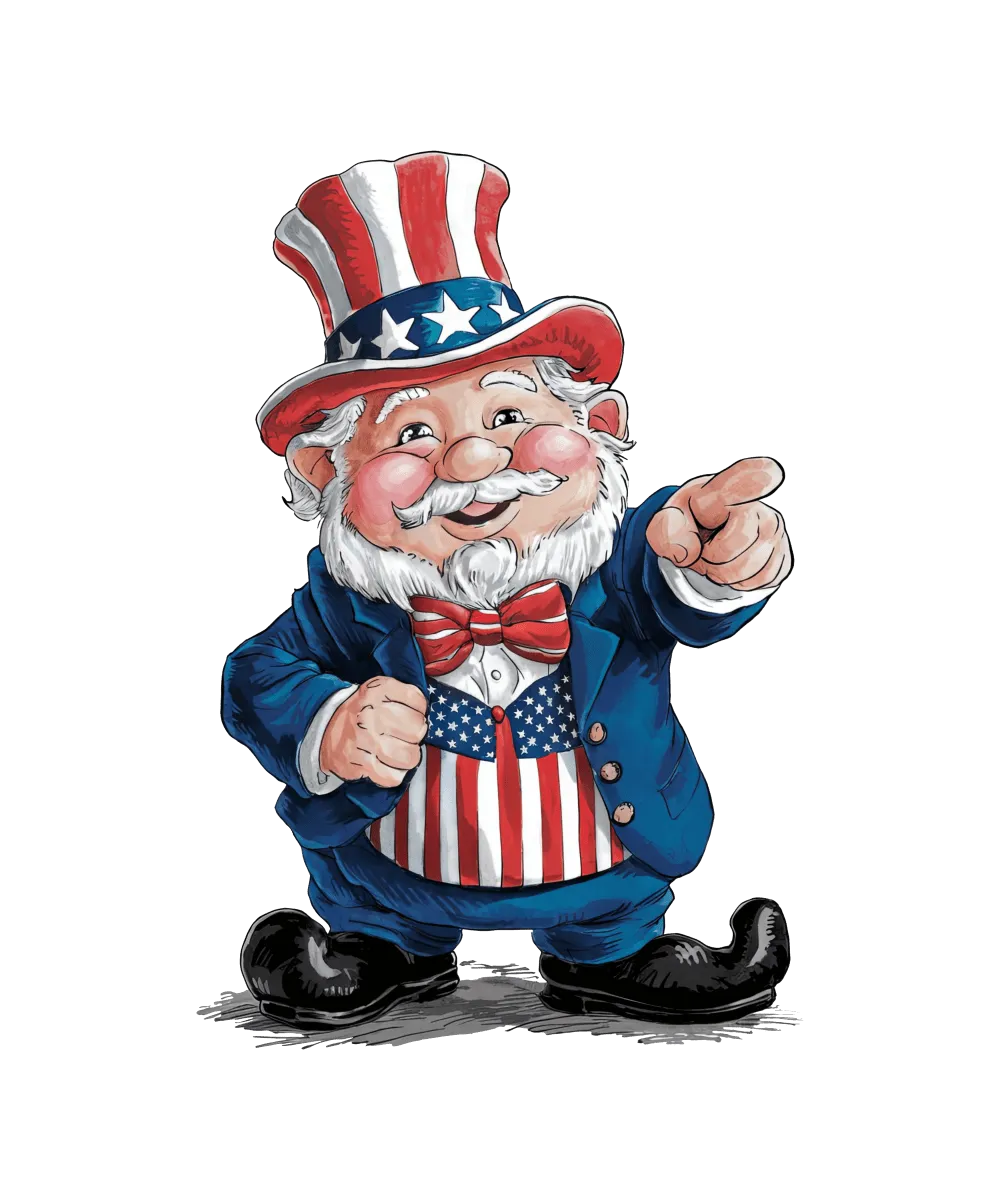 Gnome with Old Glory - Ready To Print DTF Transfers
