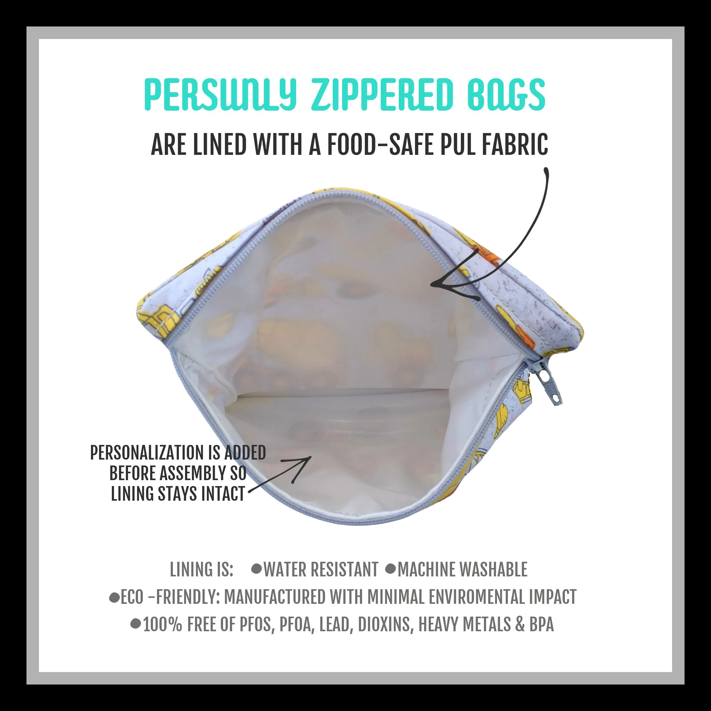 Goats in Coats Personalized Reusable Food Bag