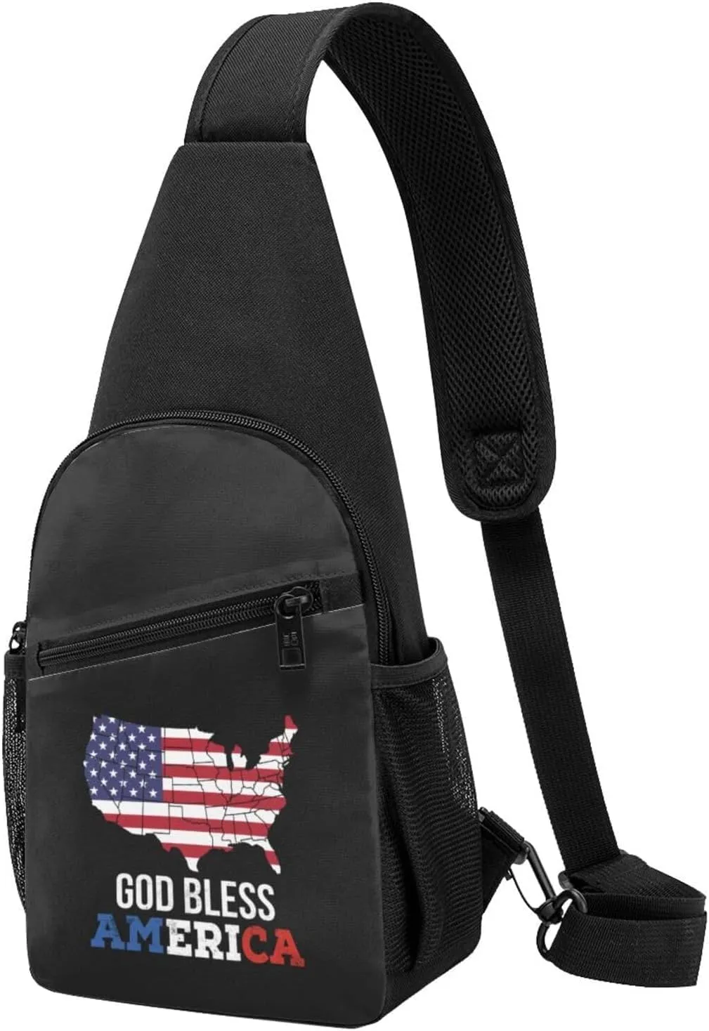 God Bless America USA Flag Chest Pack Leisure Shoulder Crossbody Chest Bag