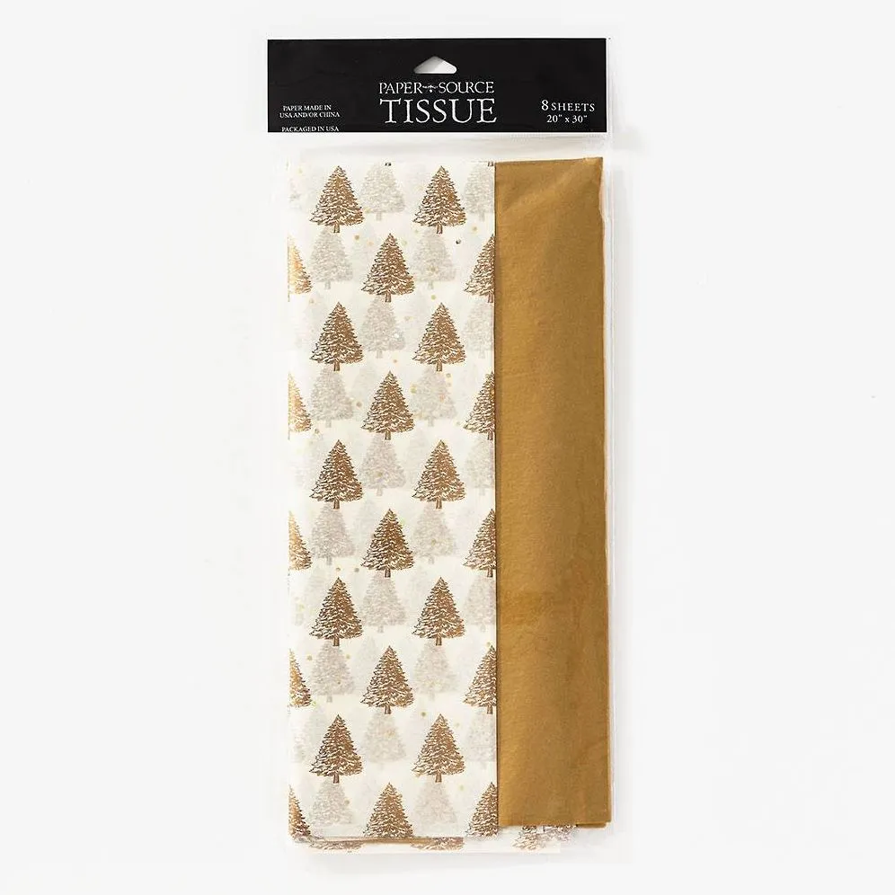 Gold Trees & Gold Tissue Paper