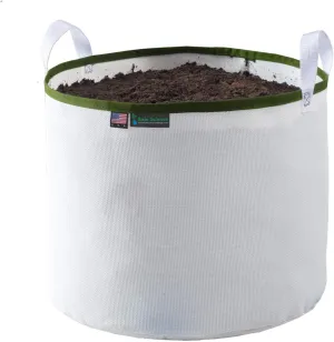 Grow Bag 7 Gallon, Planting Pots - Colorful Plant Grow Bags Pots Gardening Vegetable - Air Pruning Mesh Fabric Plant Container - (White/ODGreen)