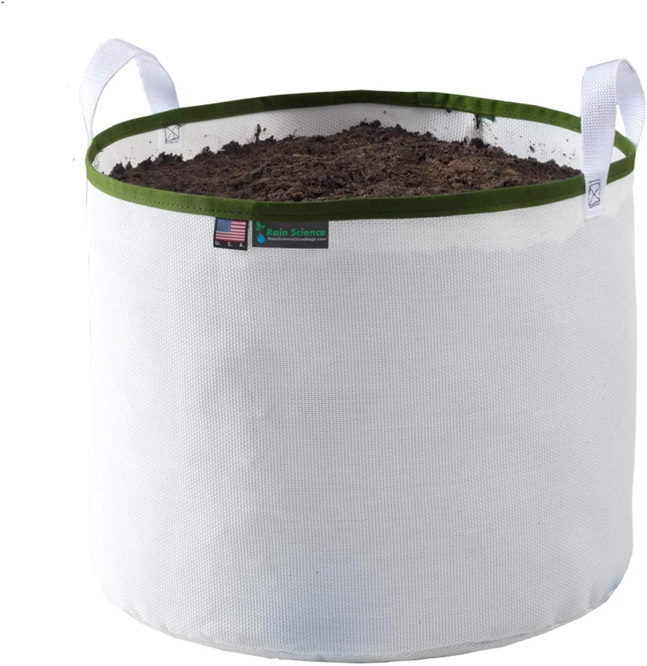 Grow Bag 7 Gallon, Planting Pots - Colorful Plant Grow Bags Pots Gardening Vegetable - Air Pruning Mesh Fabric Plant Container - (White/ODGreen)