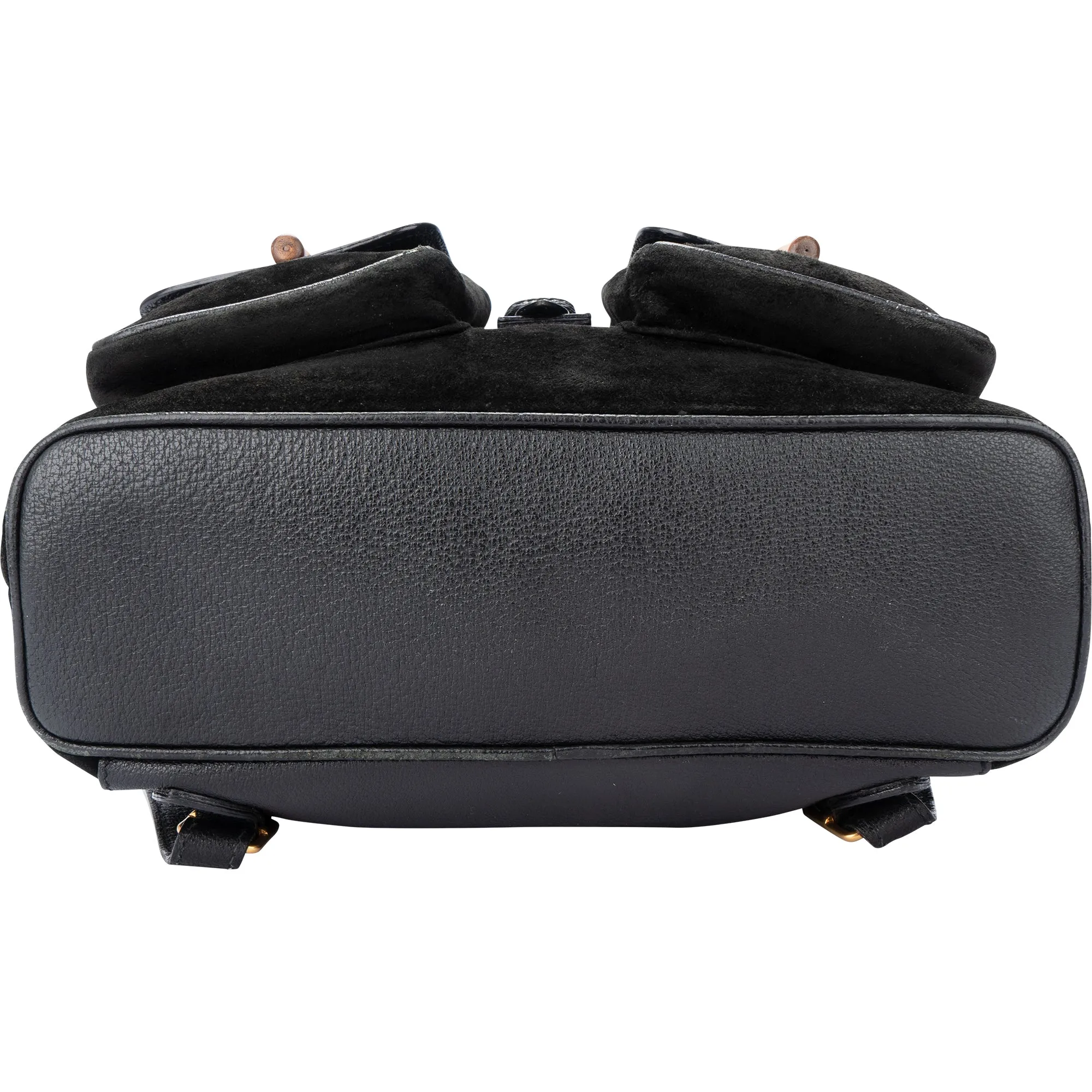 Gucci Classic Suede Leather Bamboo Backpack