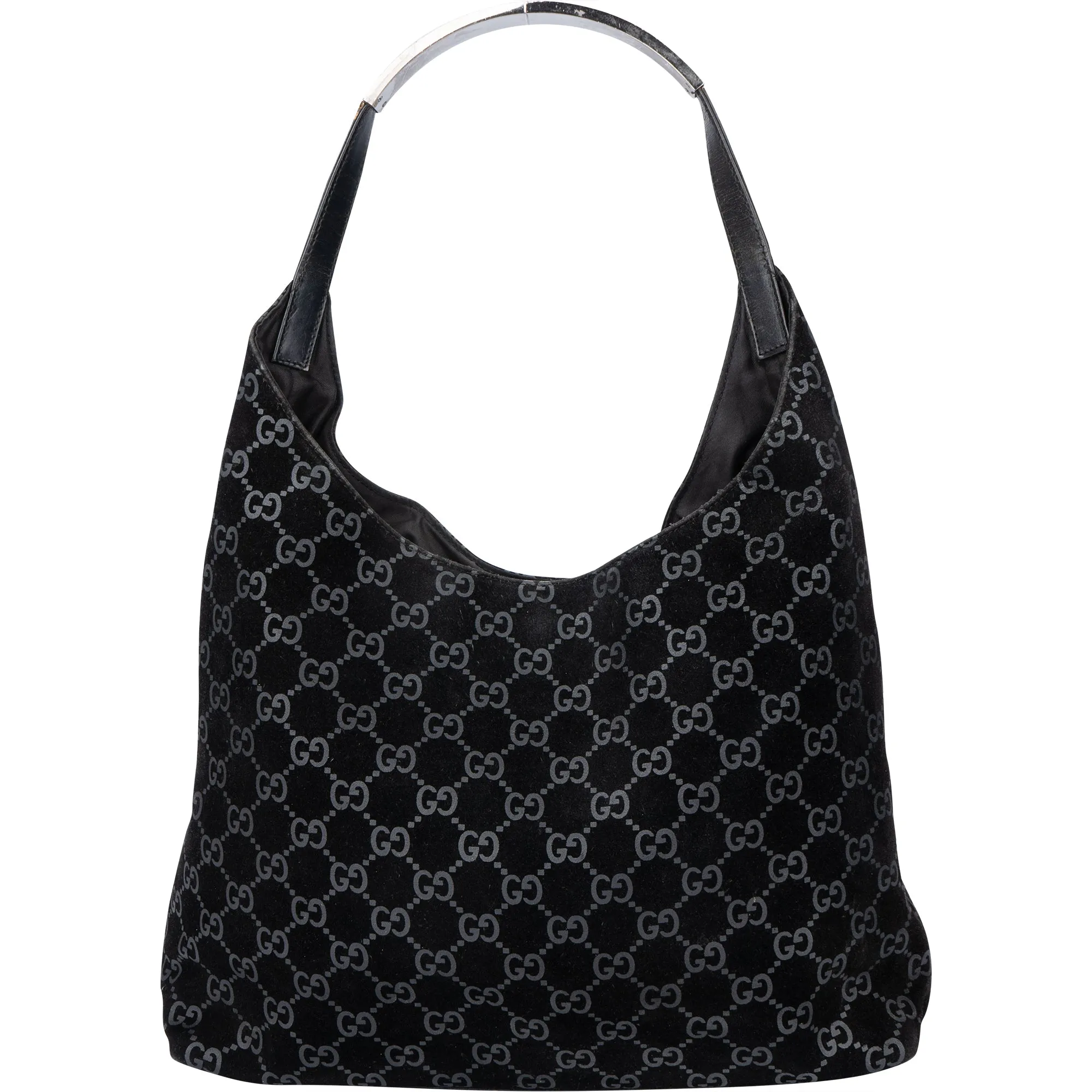 Gucci GG Suede Monogram Hobo Bag