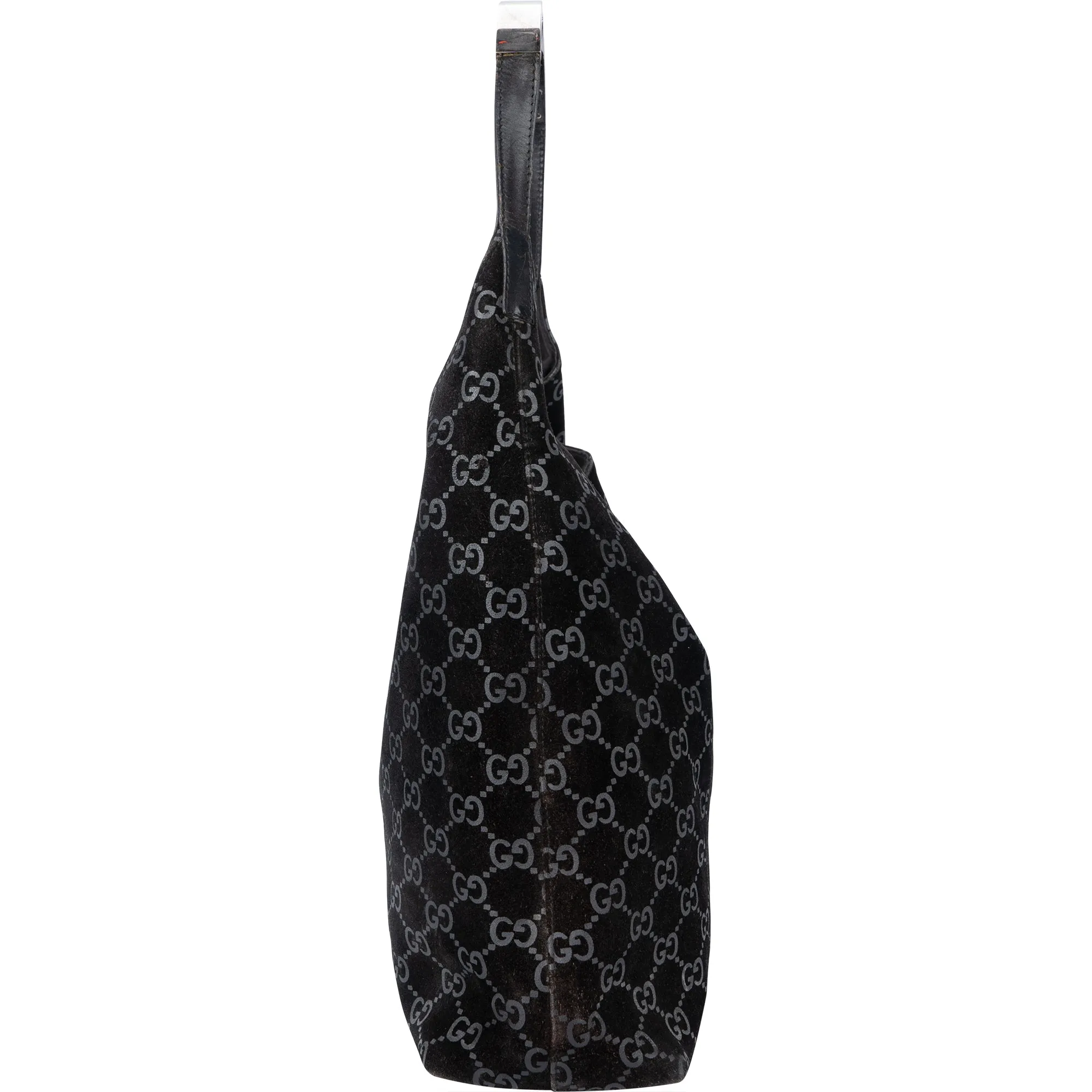 Gucci GG Suede Monogram Hobo Bag