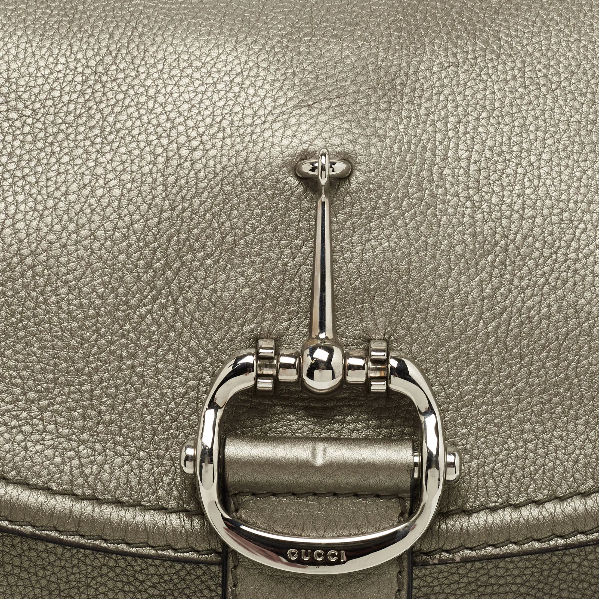 Gucci Metallic Leather Techno Horsebit Hobo