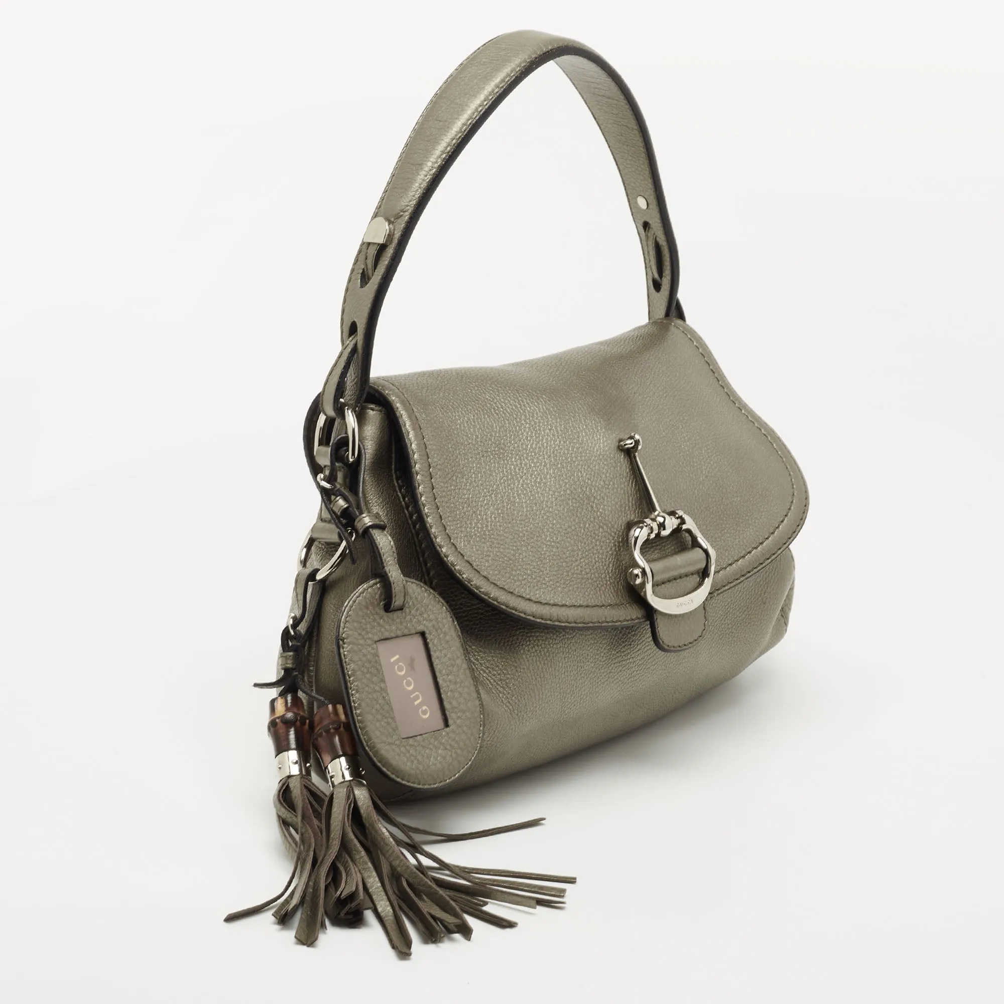 Gucci Metallic Leather Techno Horsebit Hobo