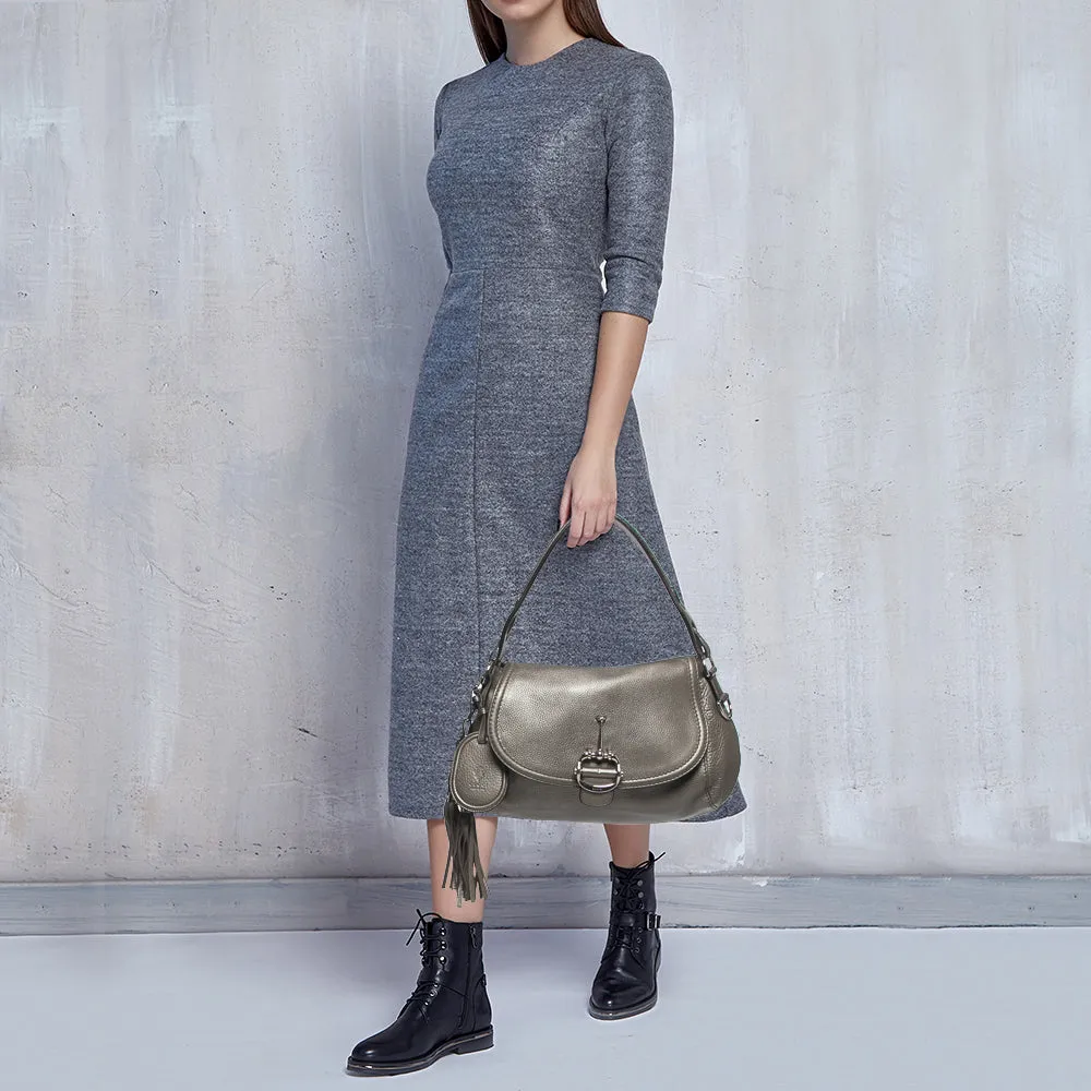 Gucci Metallic Leather Techno Horsebit Hobo