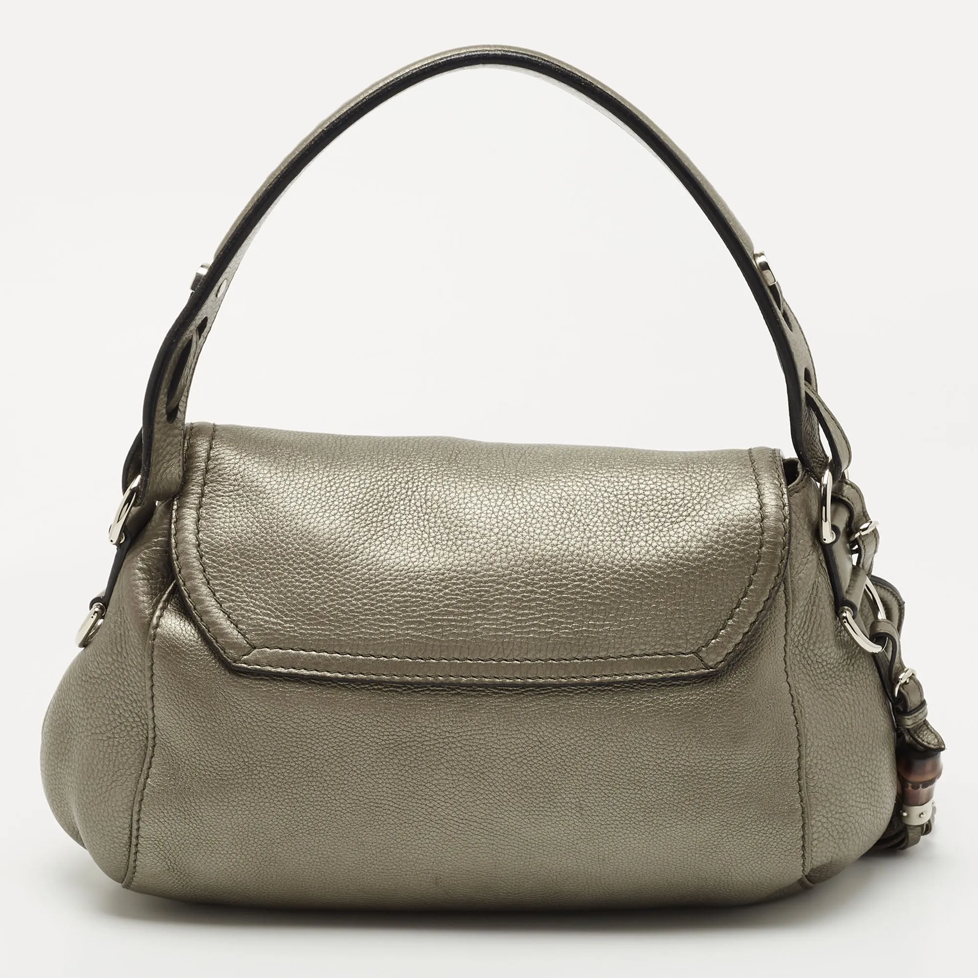 Gucci Metallic Leather Techno Horsebit Hobo