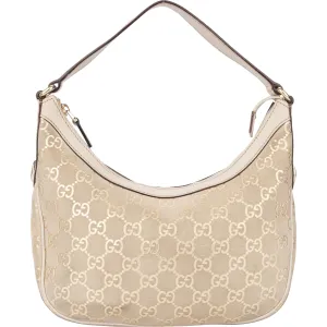Gucci Suede Golden GG Monogram Handbag