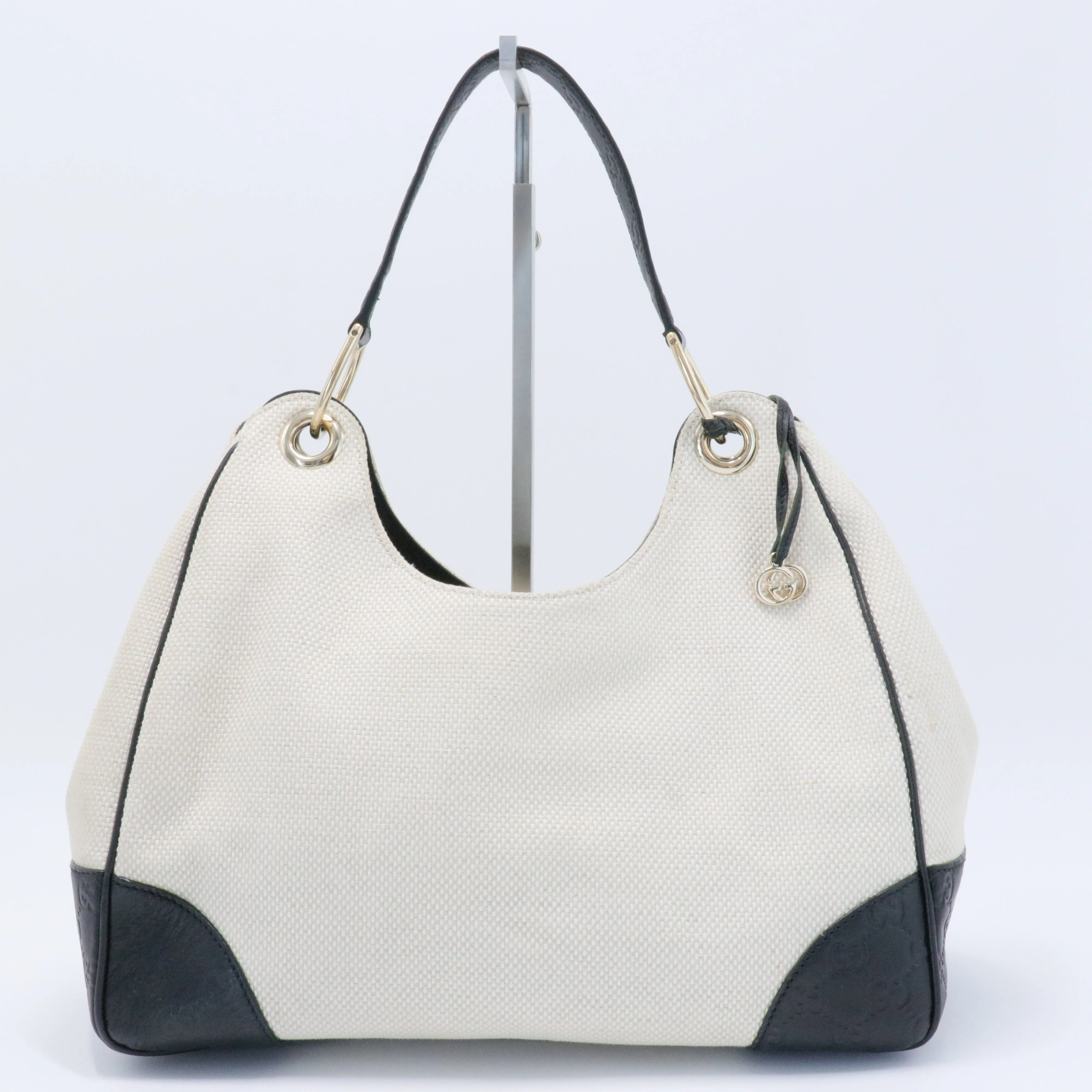 Guccissima -Trimmed Canvas Colbert Wooden Handle Shoulder Bag