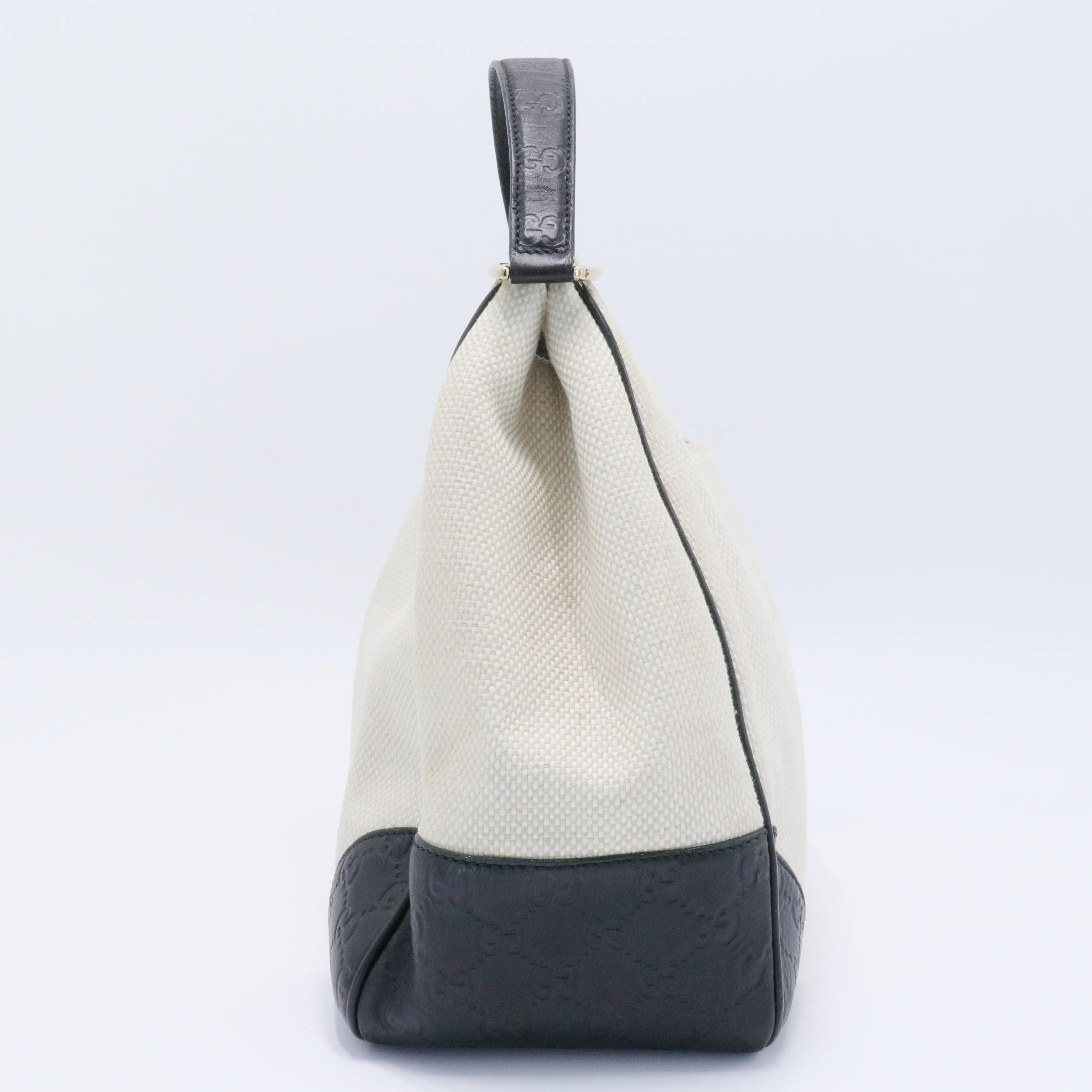 Guccissima -Trimmed Canvas Colbert Wooden Handle Shoulder Bag