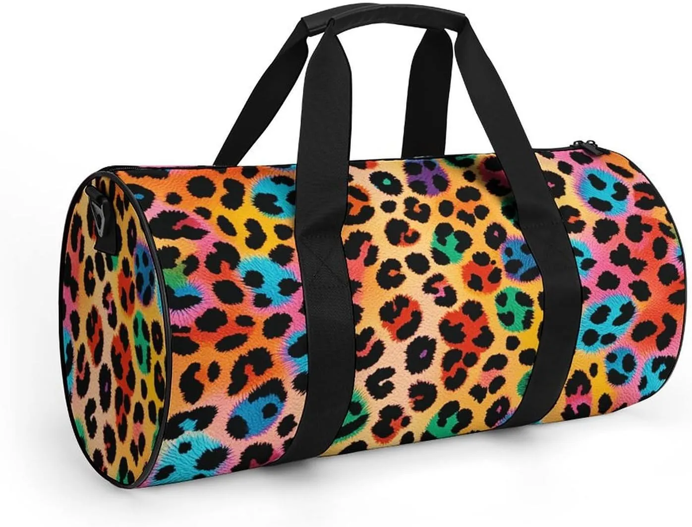 Gym Bag for Men Women Colorful Leopard Duffel Bag Overnight Bag with Compartment Gym Sackpac