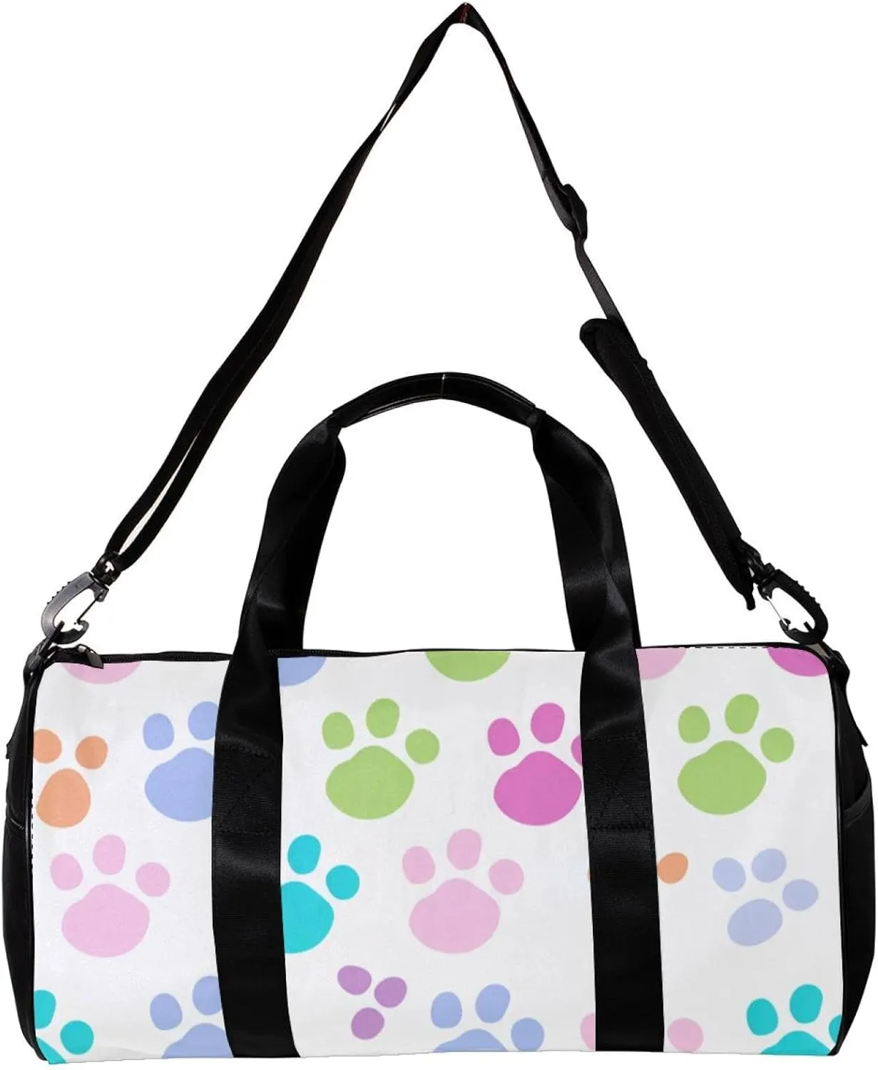 Gym Bags for Men,Travel Duffel Bags for Women,Colorful Dog Footprints Cartoon,Workout Bag