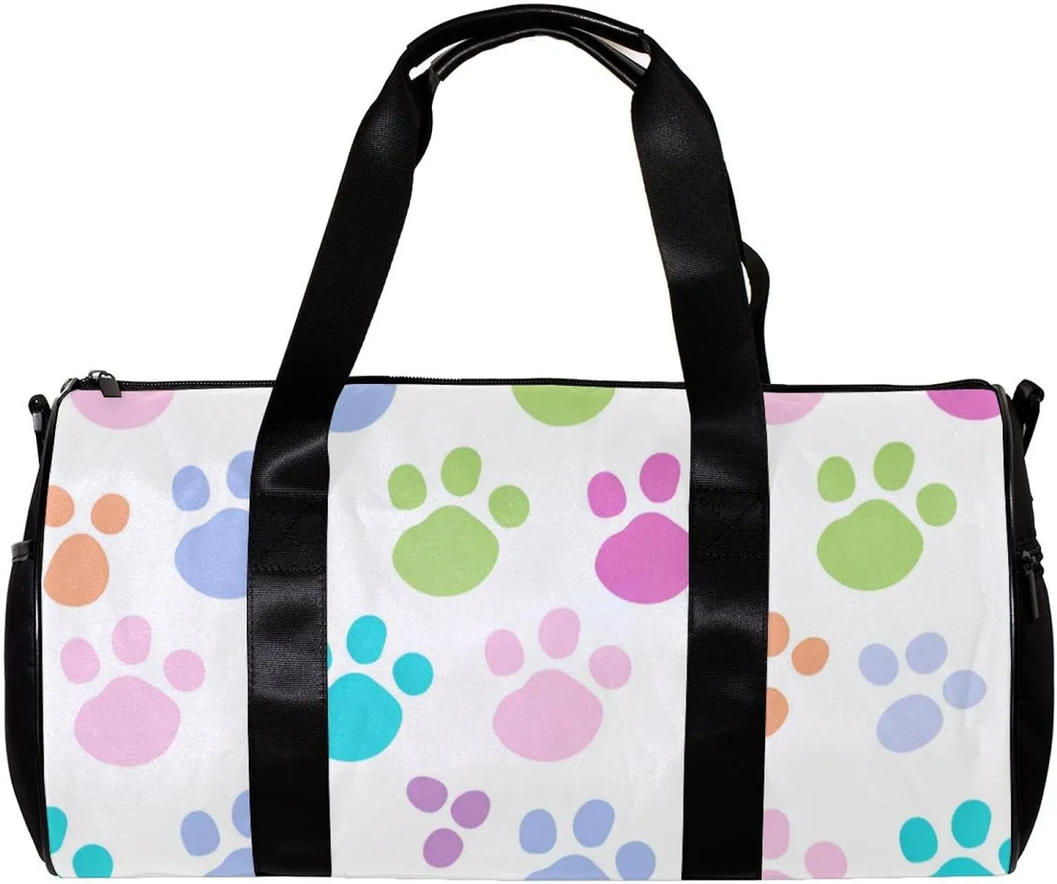 Gym Bags for Men,Travel Duffel Bags for Women,Colorful Dog Footprints Cartoon,Workout Bag