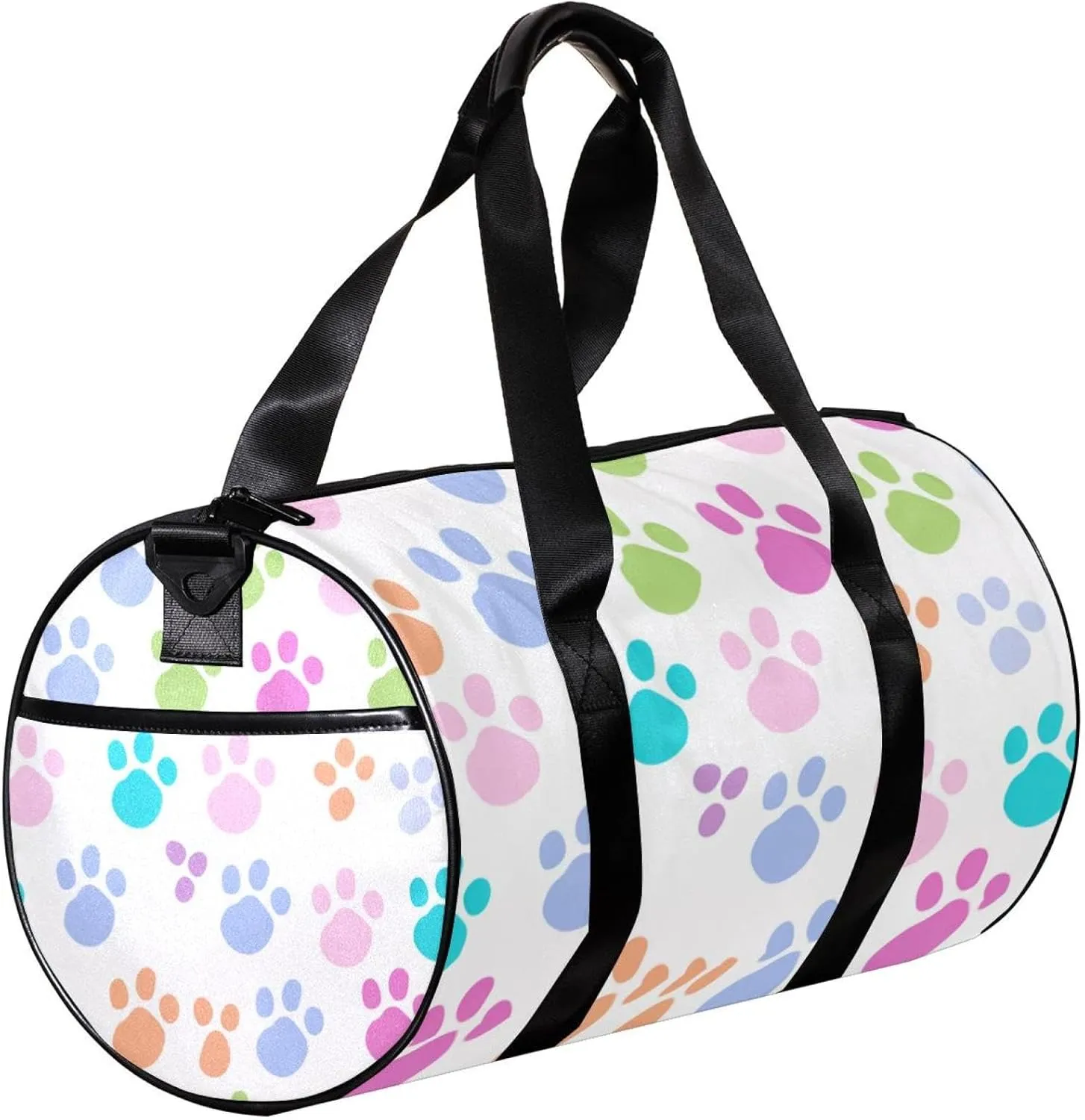 Gym Bags for Men,Travel Duffel Bags for Women,Colorful Dog Footprints Cartoon,Workout Bag