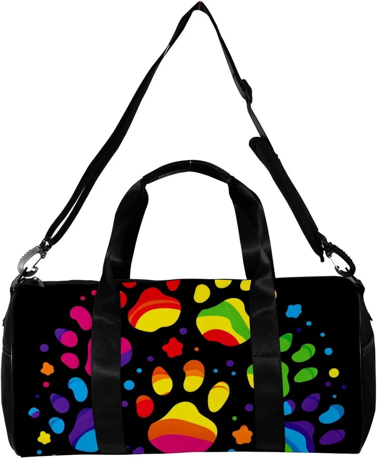 Gym Bags for Women,Duffle Bag for Travel,Colorful Dog Paw Print,Gym Bag for Men