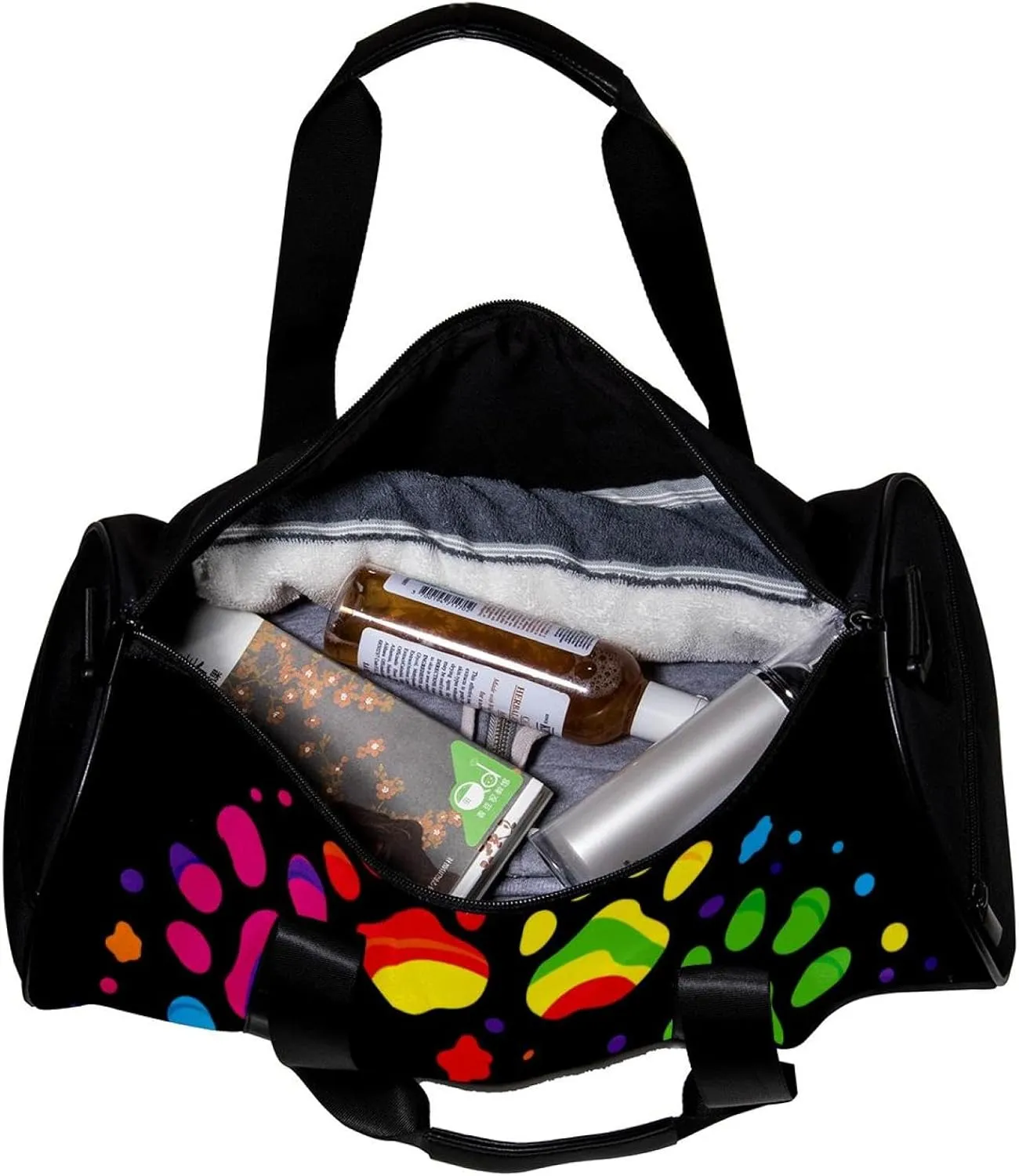 Gym Bags for Women,Duffle Bag for Travel,Colorful Dog Paw Print,Gym Bag for Men