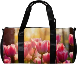 Gym Bags for Women,Duffle Bag for Travel,Colorful Tulip Sunlight Flower,Gym Bag for Men