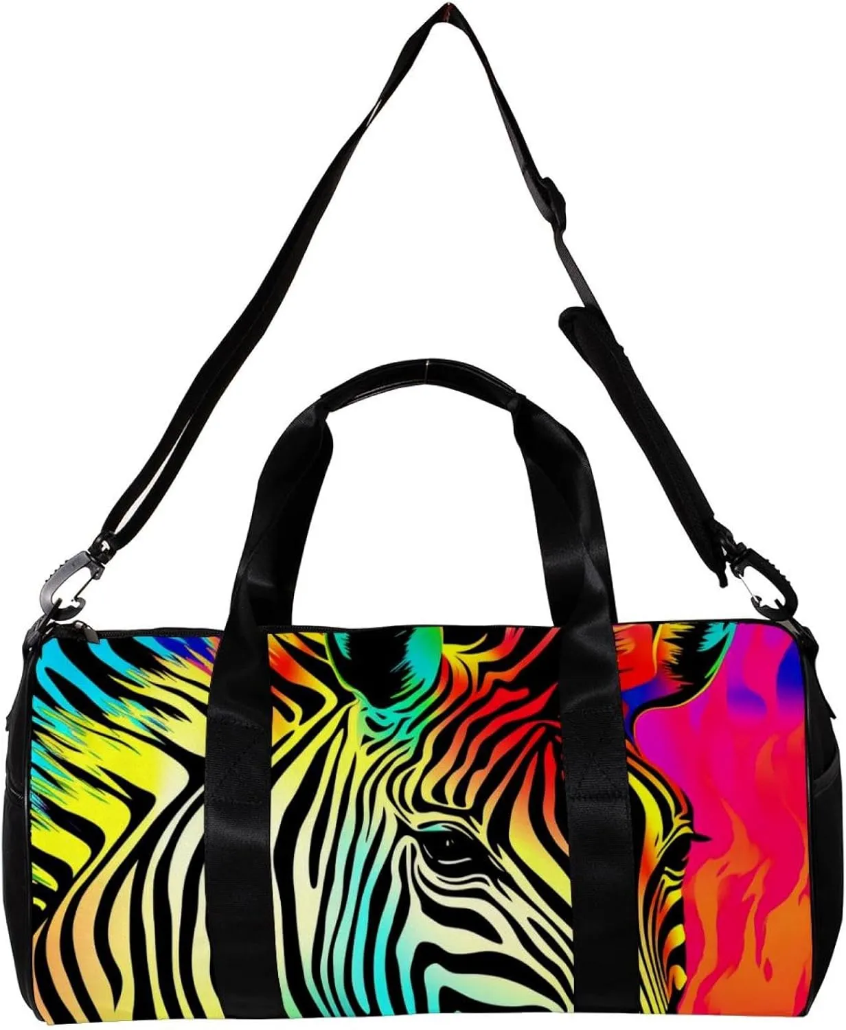 Gym Bags for Women,Duffle Bag for Travel,Colorful Zebra Rainbow,Gym Bag for Men