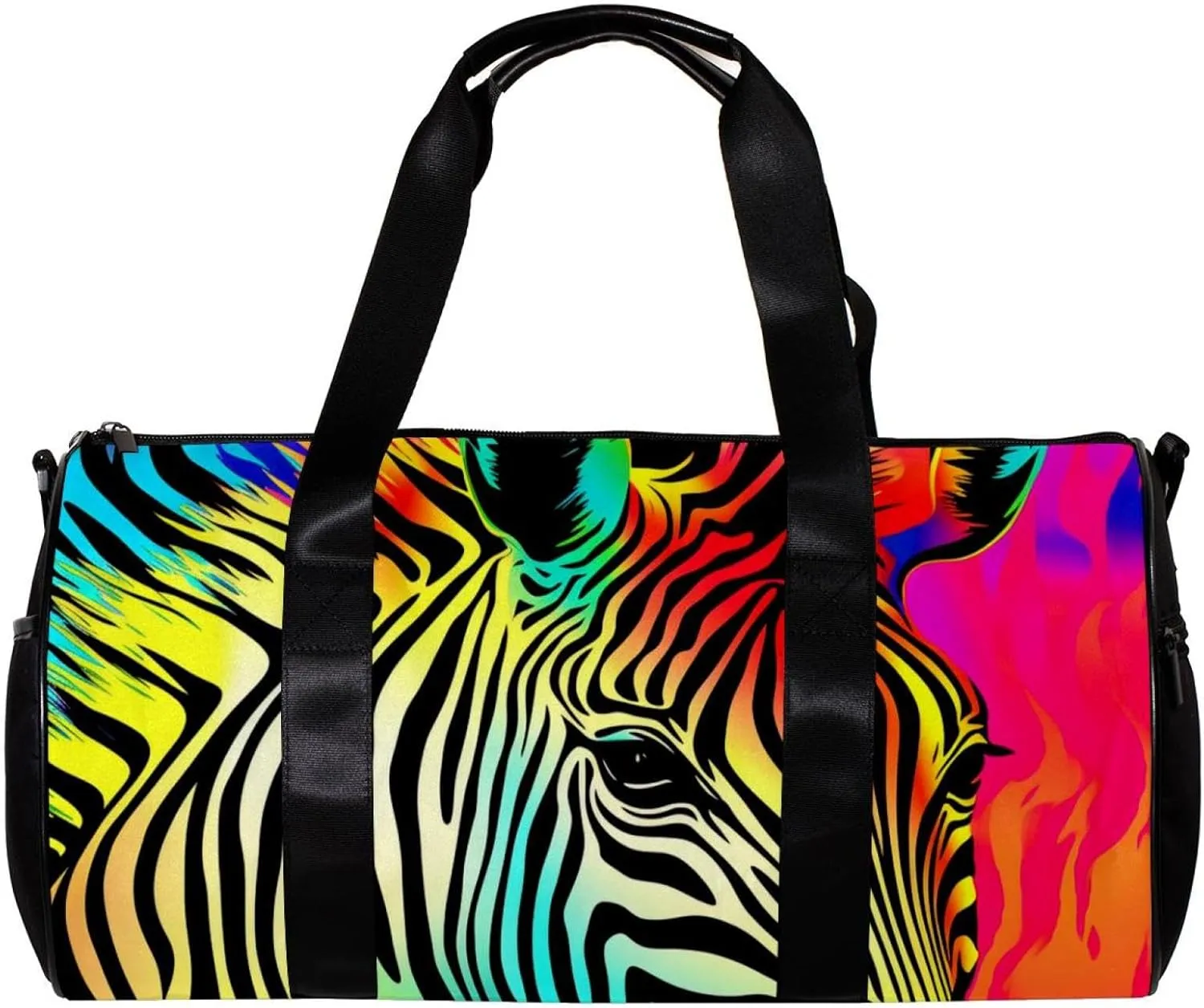 Gym Bags for Women,Duffle Bag for Travel,Colorful Zebra Rainbow,Gym Bag for Men
