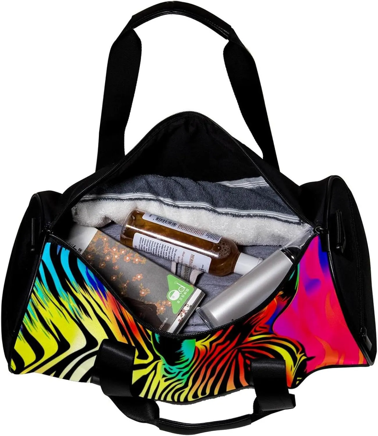 Gym Bags for Women,Duffle Bag for Travel,Colorful Zebra Rainbow,Gym Bag for Men