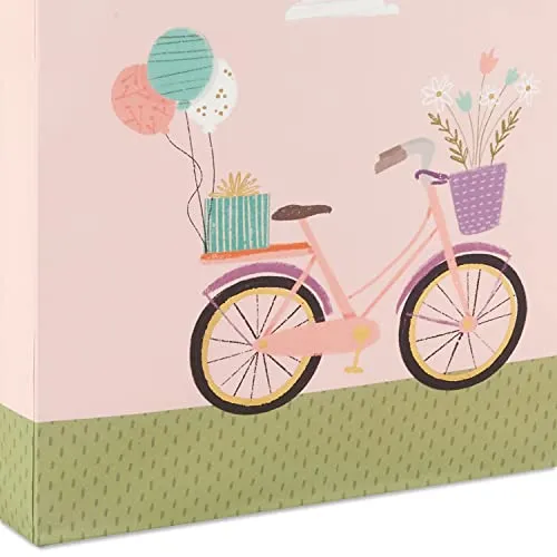 Hallmark 13" Large Mother's Day Gift Bag with Tissue Paper (Have A Beautiful Day Bicycle and Balloons) for Birthdays,Bridal Showers and More