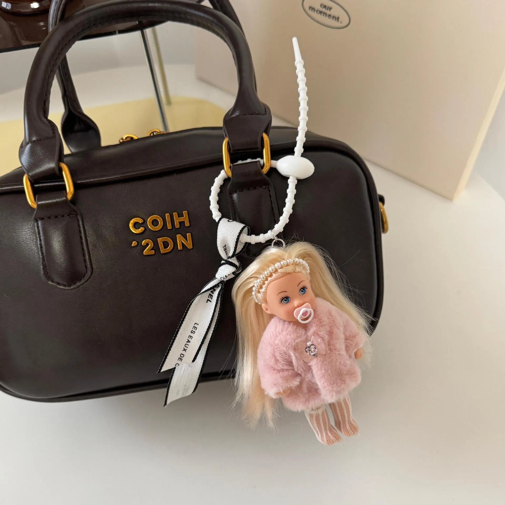 Handmade Barbie Princess Fur Outfit Bag Charm