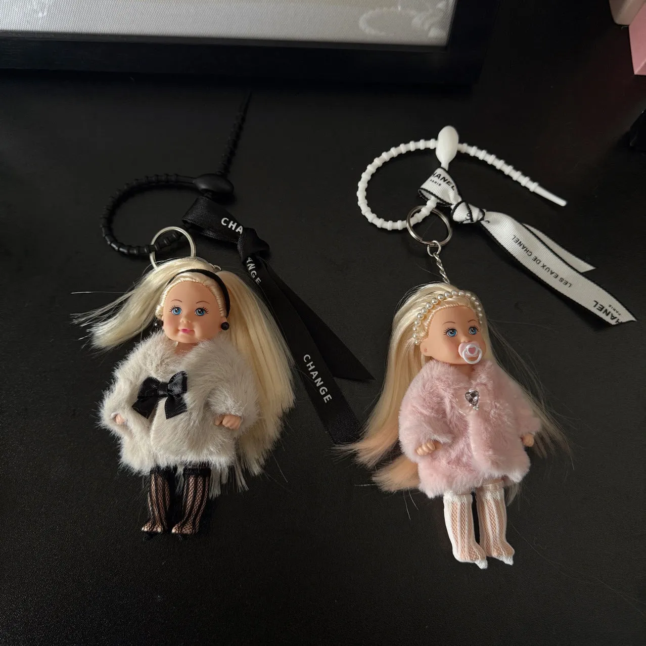 Handmade Barbie Princess Fur Outfit Bag Charm