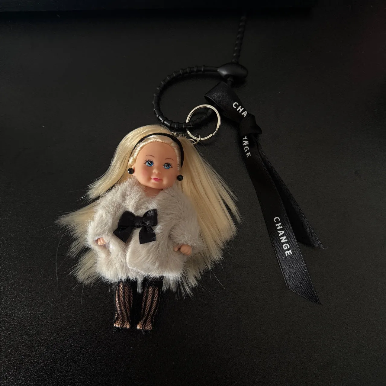 Handmade Barbie Princess Fur Outfit Bag Charm