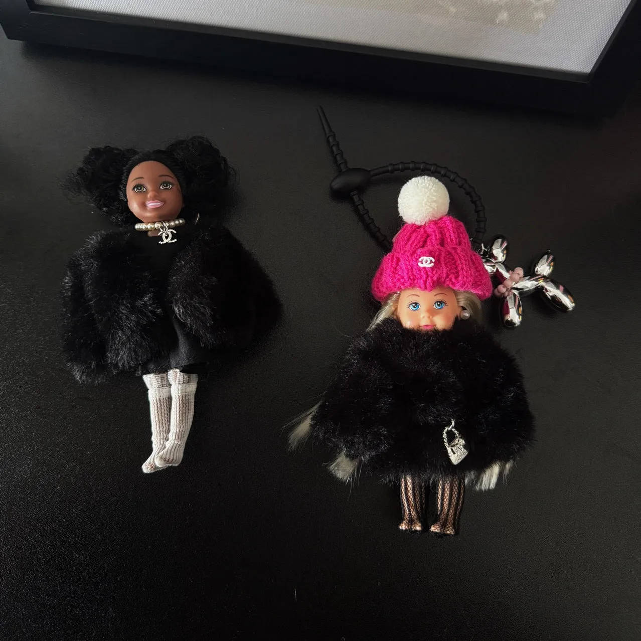 Handmade Barbie Princess Fur Outfit Bag Charm