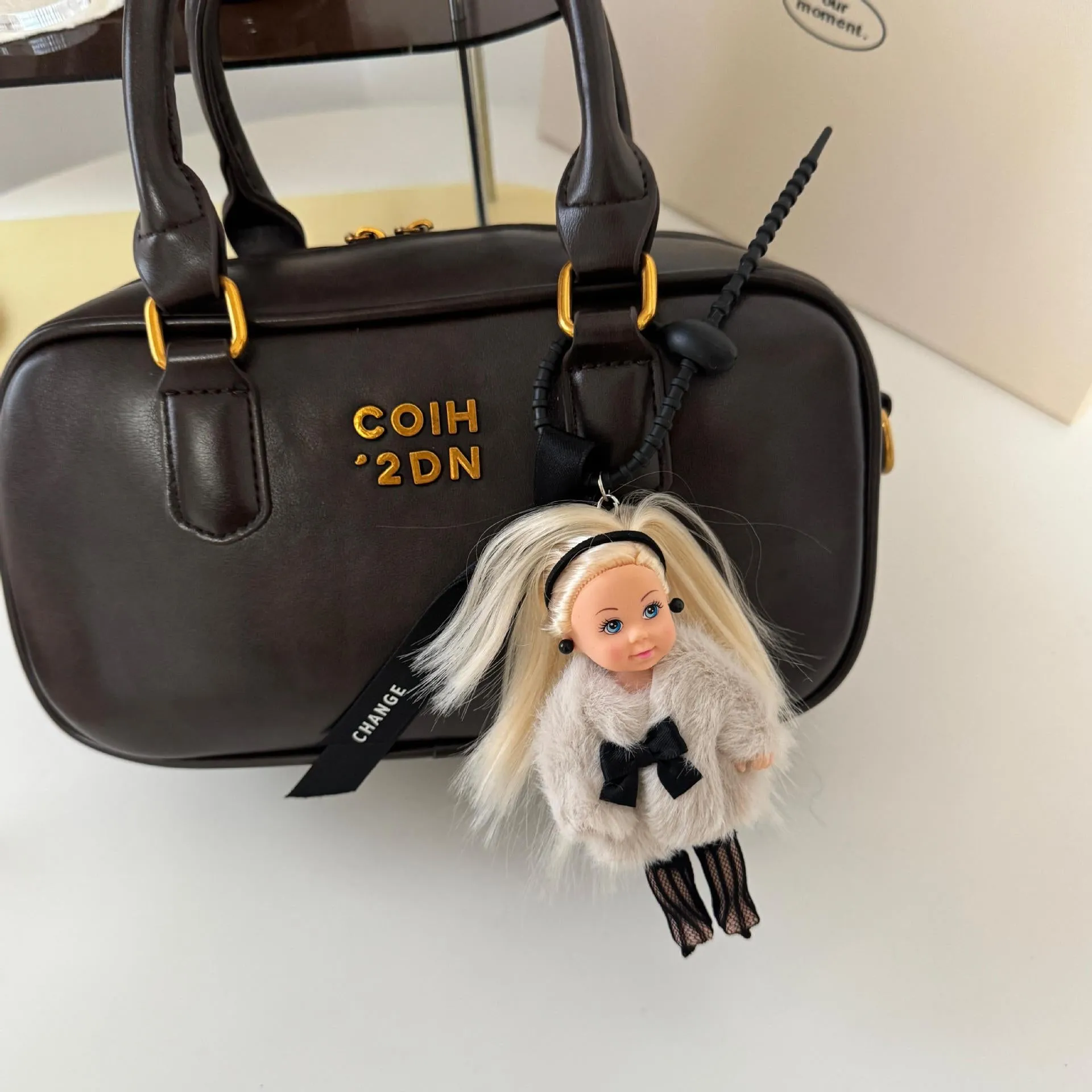 Handmade Barbie Princess Fur Outfit Bag Charm