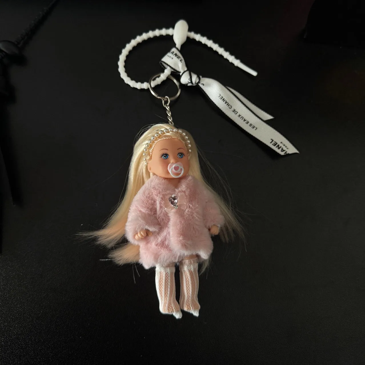 Handmade Barbie Princess Fur Outfit Bag Charm