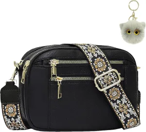 Handmade Colorful Straps Crossbody Leather Bags & Purse with Adjustable Shoulder Strap