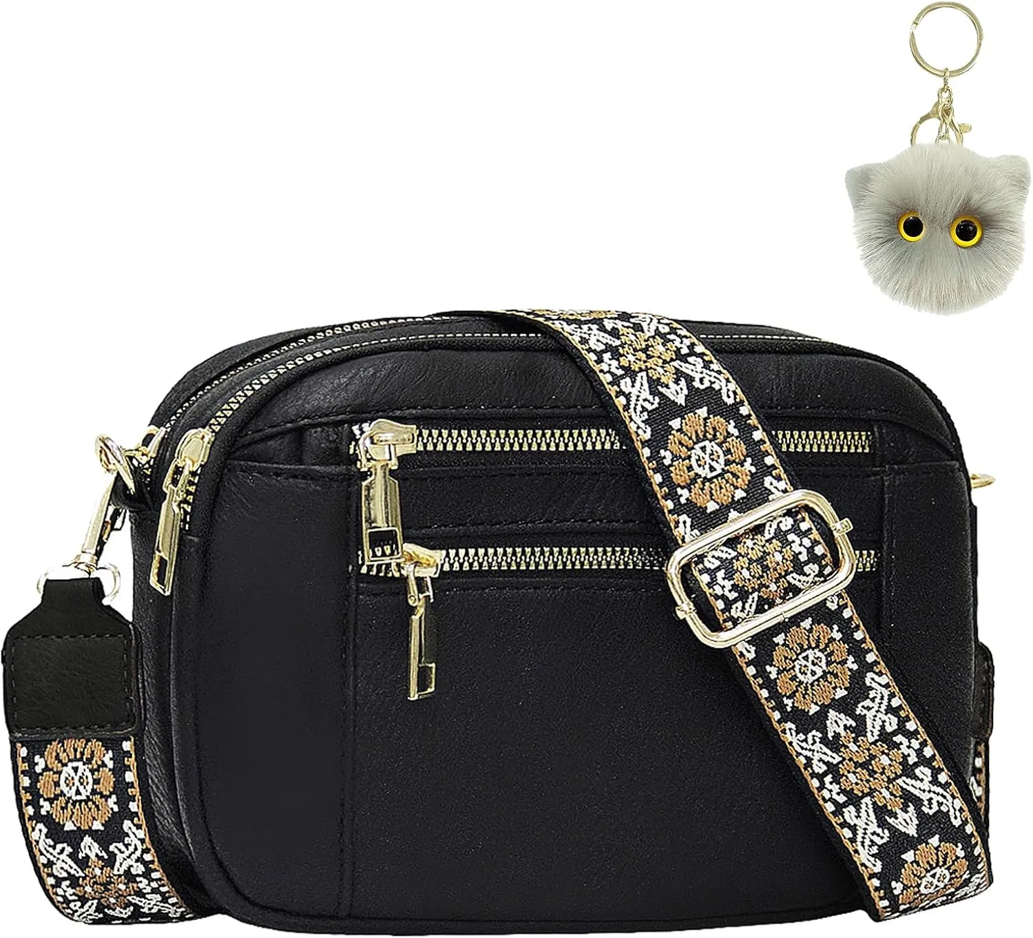 Handmade Colorful Straps Crossbody Leather Bags & Purse with Adjustable Shoulder Strap