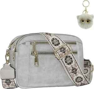 Handmade Colorful Straps Crossbody Leather Bags & Purse with Adjustable Shoulder Strap