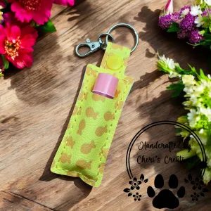 Handmade Lip Balm Keychain – Goldfish Crackers Chapstick Keychain Holder, Portable Lip Balm Accessory for Keys & Bags