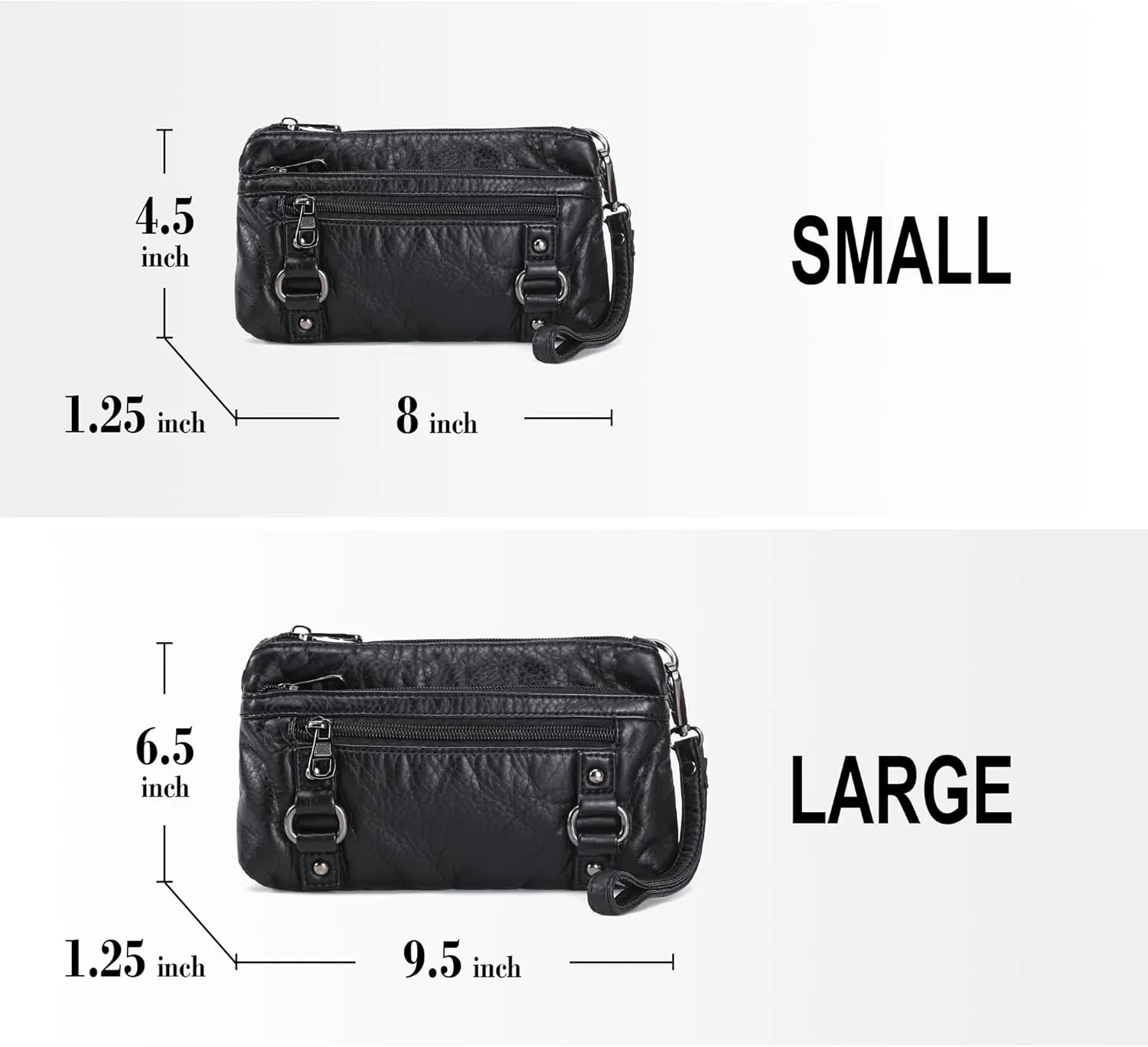 Haytijoe Triple Zip Crossbody Purses Small Crossbody Bags for Women Travel Cell Phone Purse Soft Leather Shoulder Handbags
