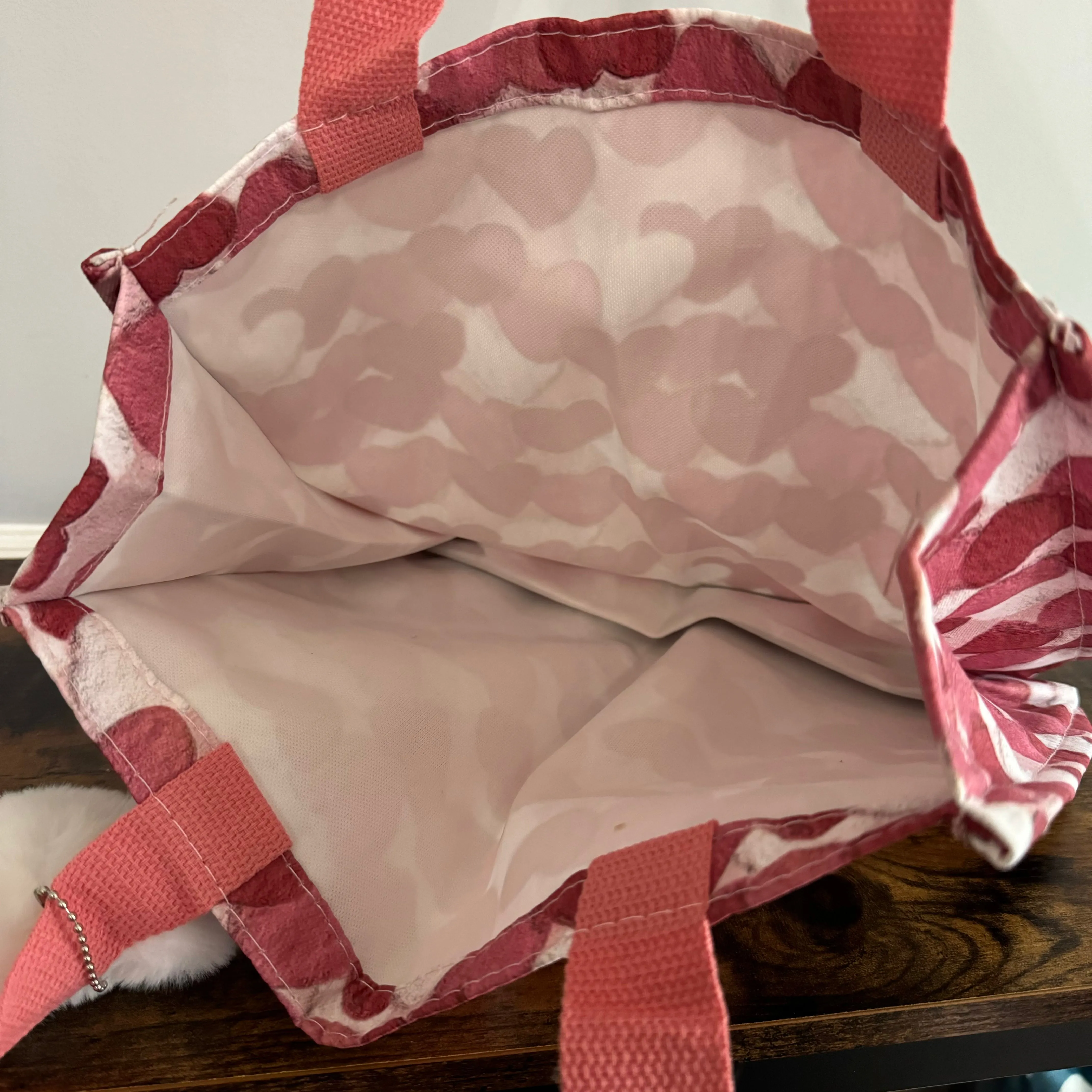 Heart Tote Bag - Brown   Tan