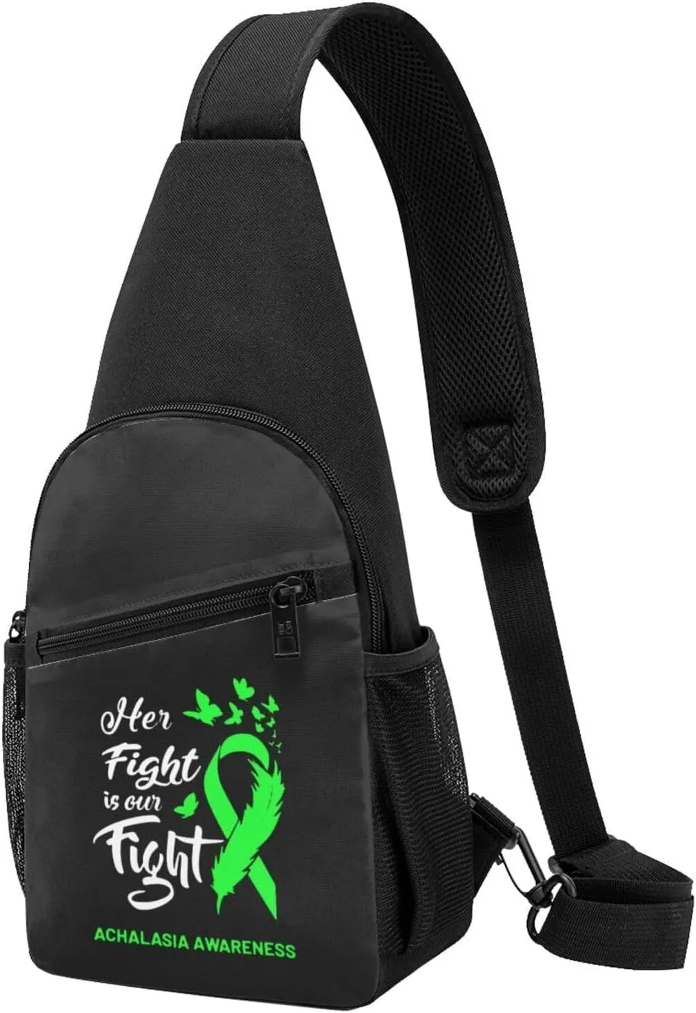 Her Fight is Our Fight Achalasia Awareness Chest Pack Leisure Shoulder Crossbody Chest Bag
